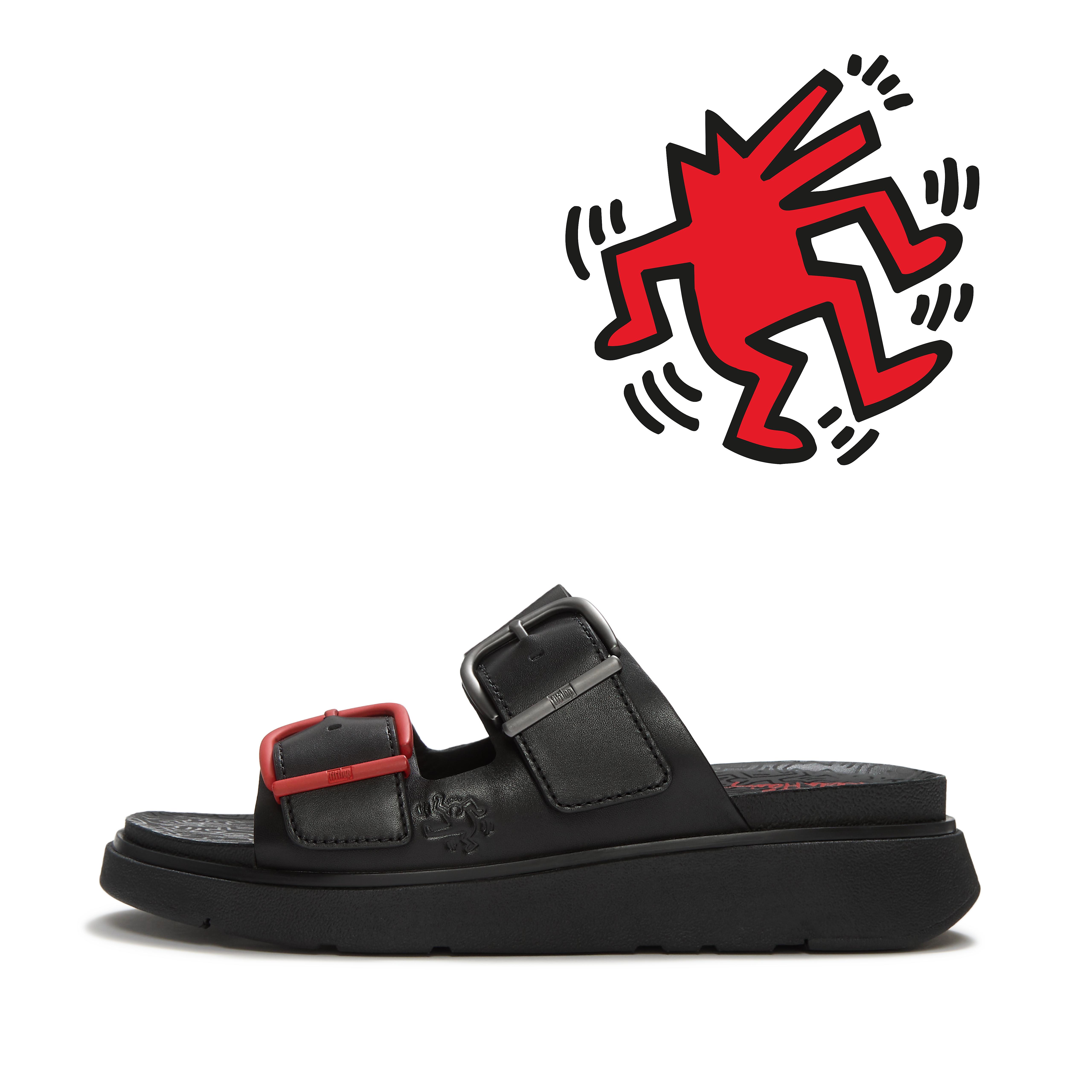 FitFlop GEN-FF | KEITH HARING Two-Bar Slides - Black