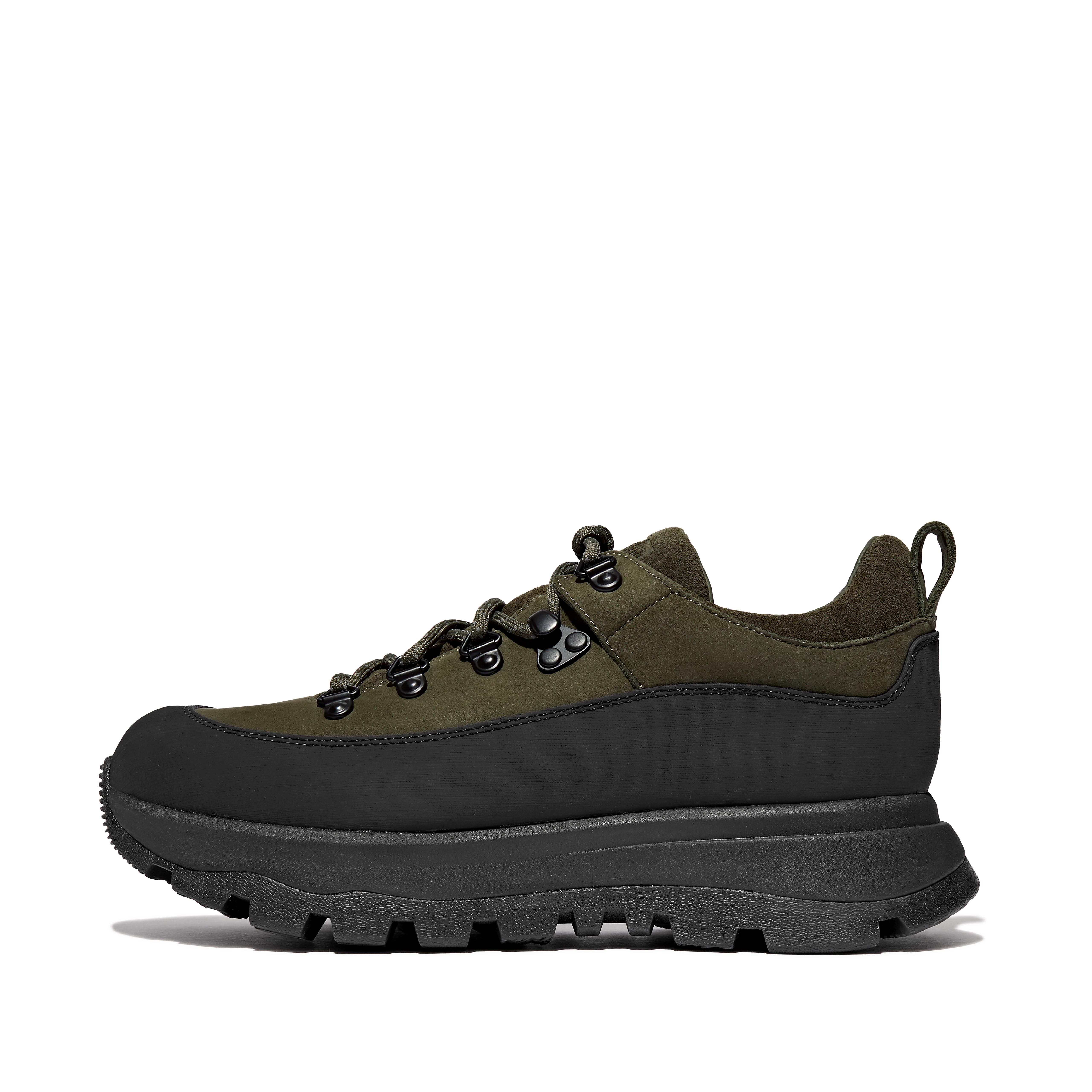 FitFlop NEO-D-HYKER Waterproof Nubuck/Suede Sub-Zero Walking Sneakers - Deep Olive