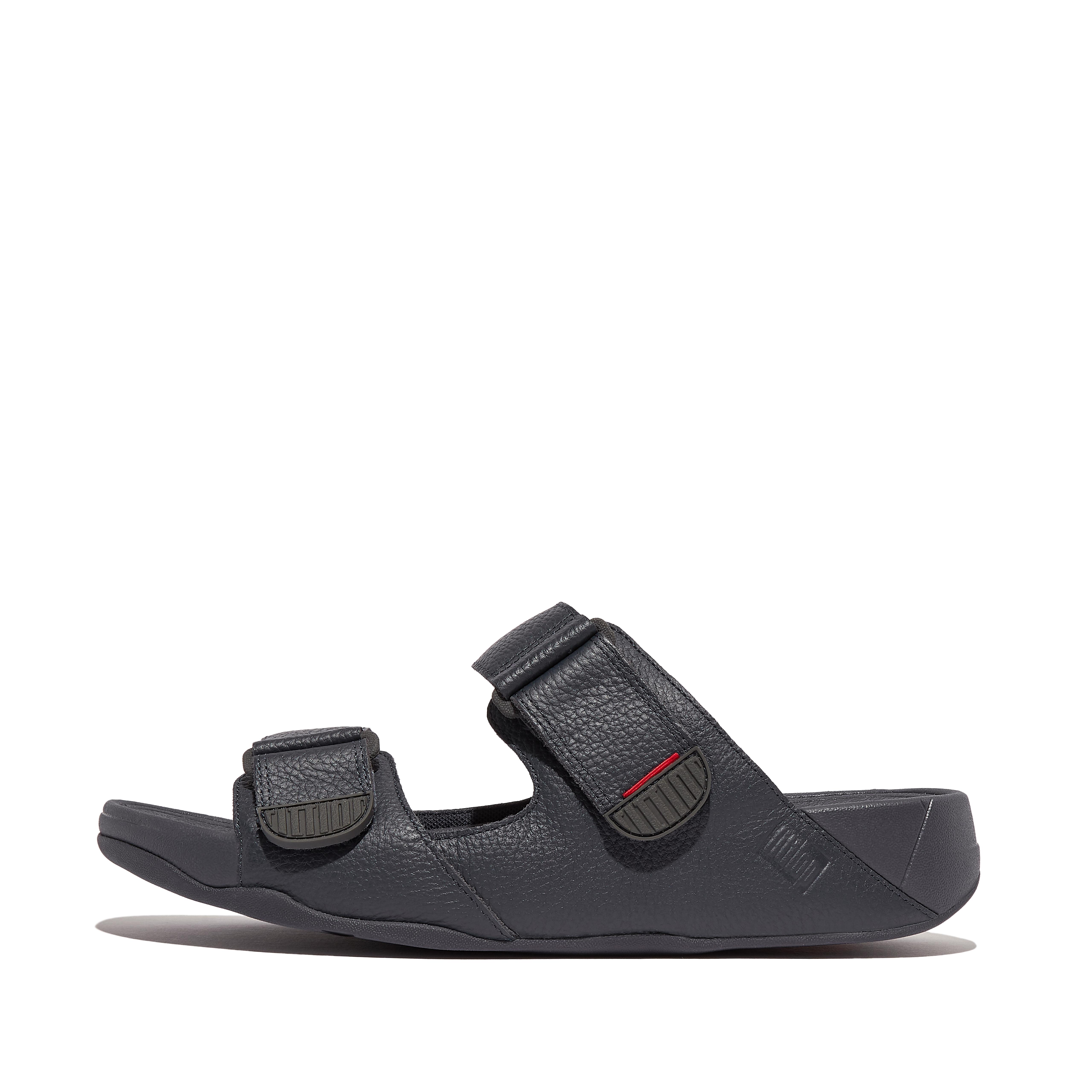 FitFlop GOGH MOC Mens Adjustable Leather Slides - Midnight Navy