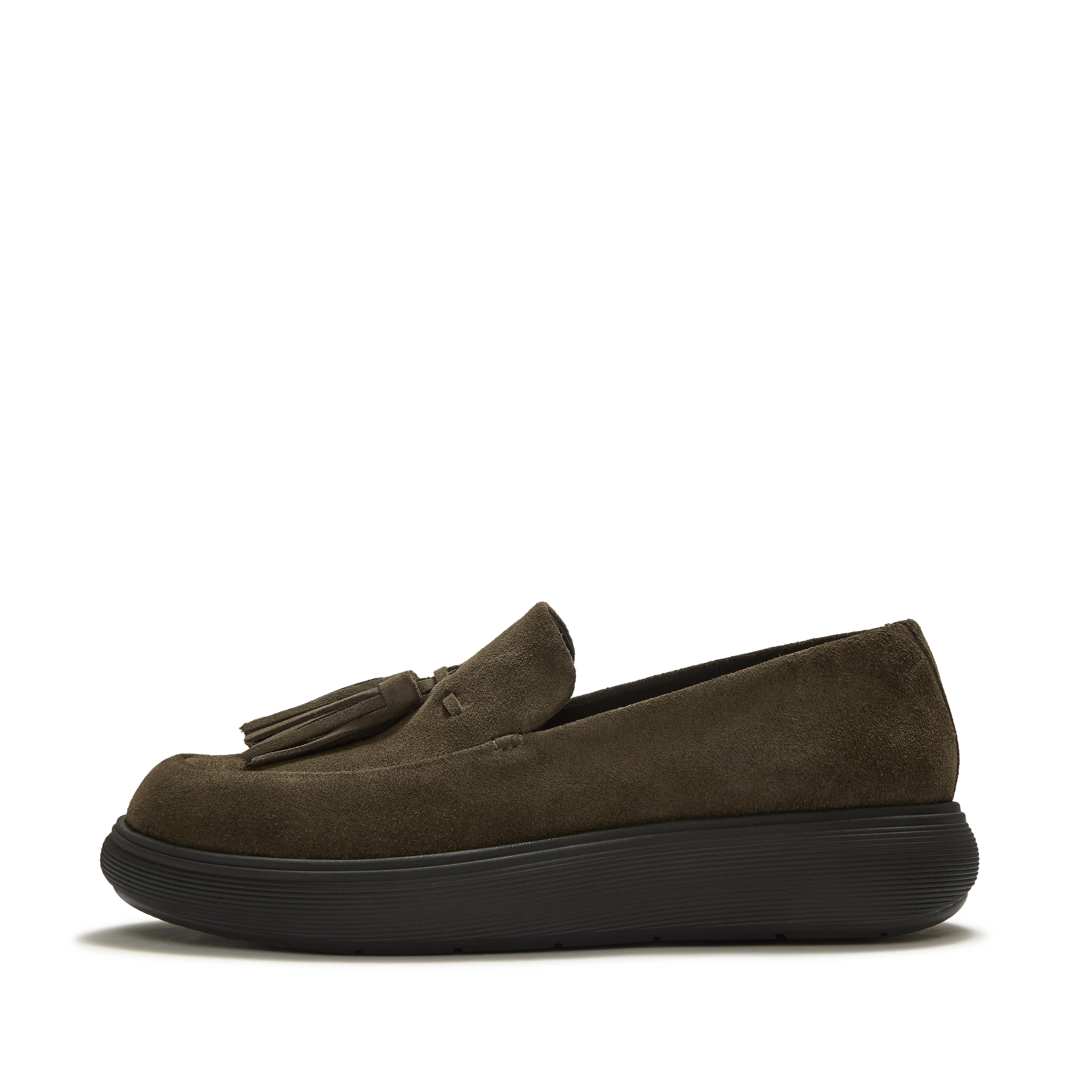 FitFlop iQ-COMFF Suede Tassel Loafers - Deep Olive
