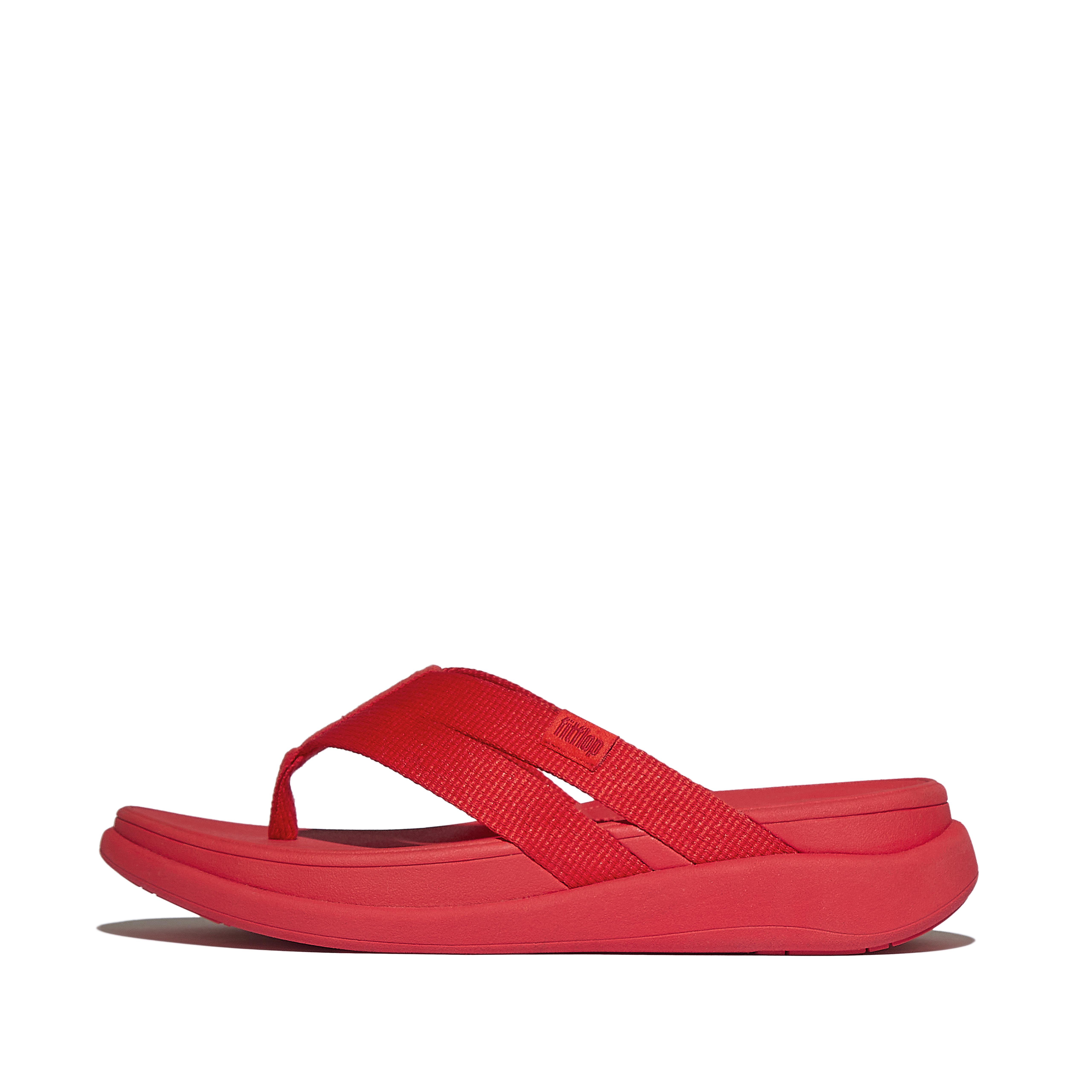 FitFlop F-MODE Go Webbing Strappy Flip-Flops - Red