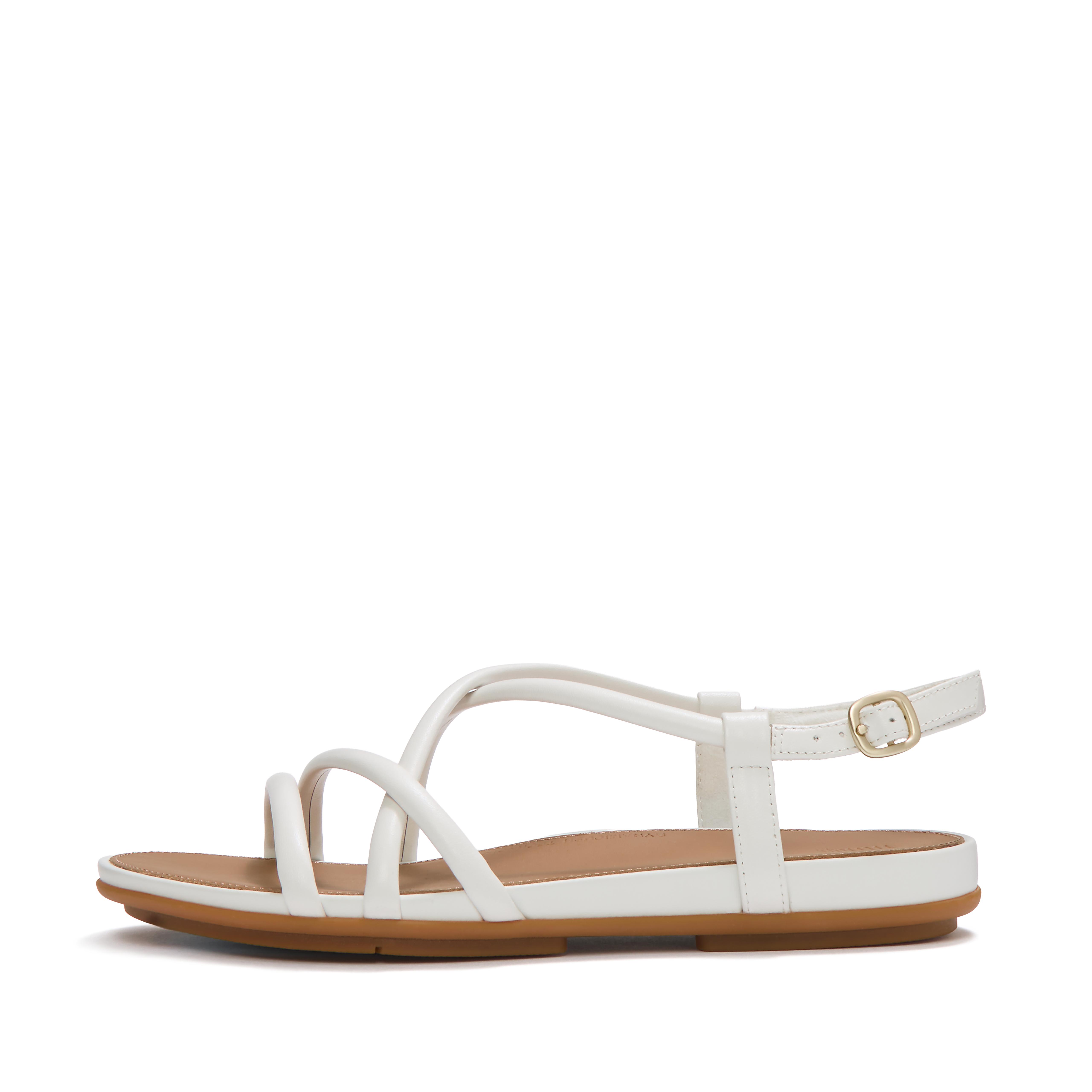 FitFlop GRACIE Leather Strappy Back-Strap Sandals - Urban White