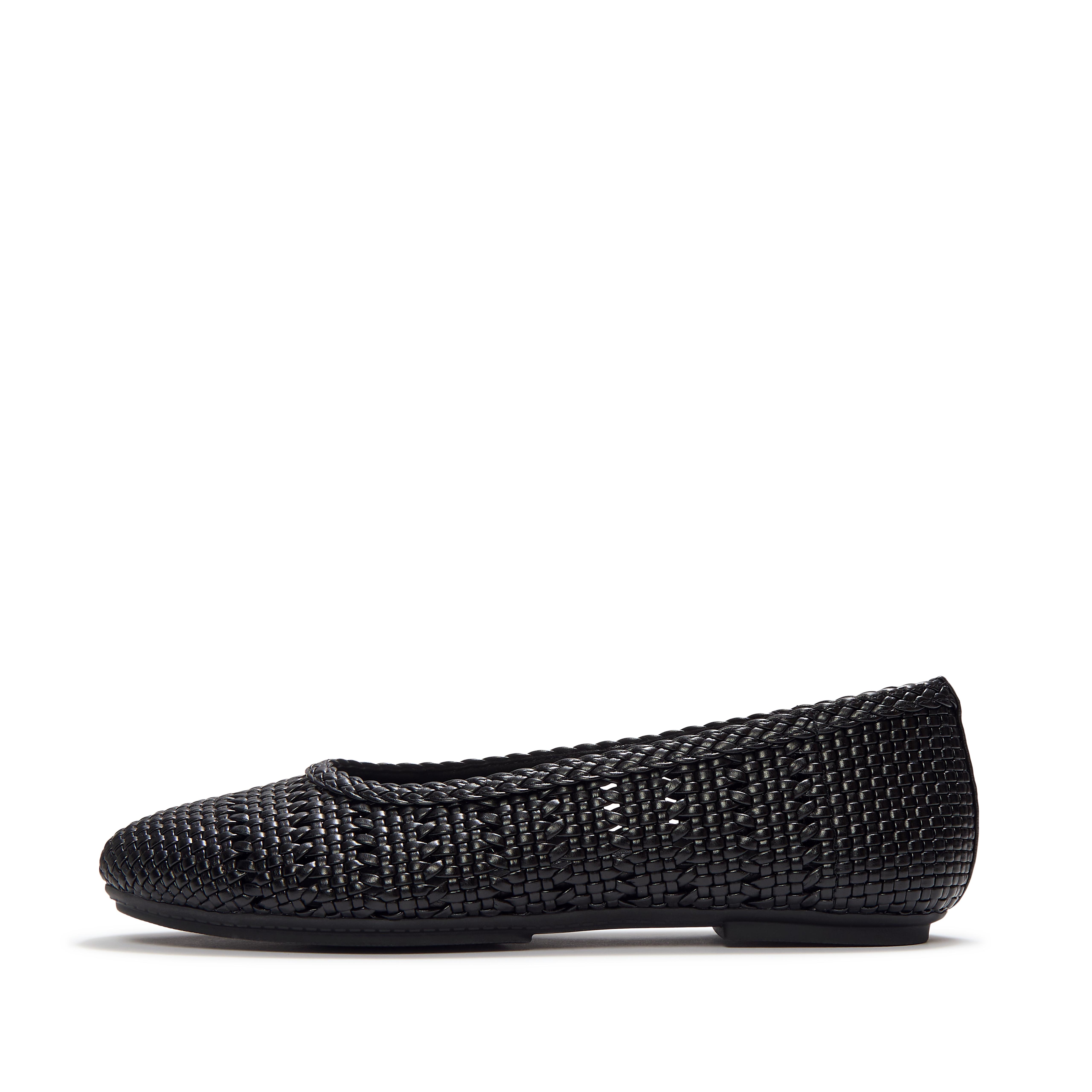 FitFlop DELICATO Woven Ballerinas - All Black