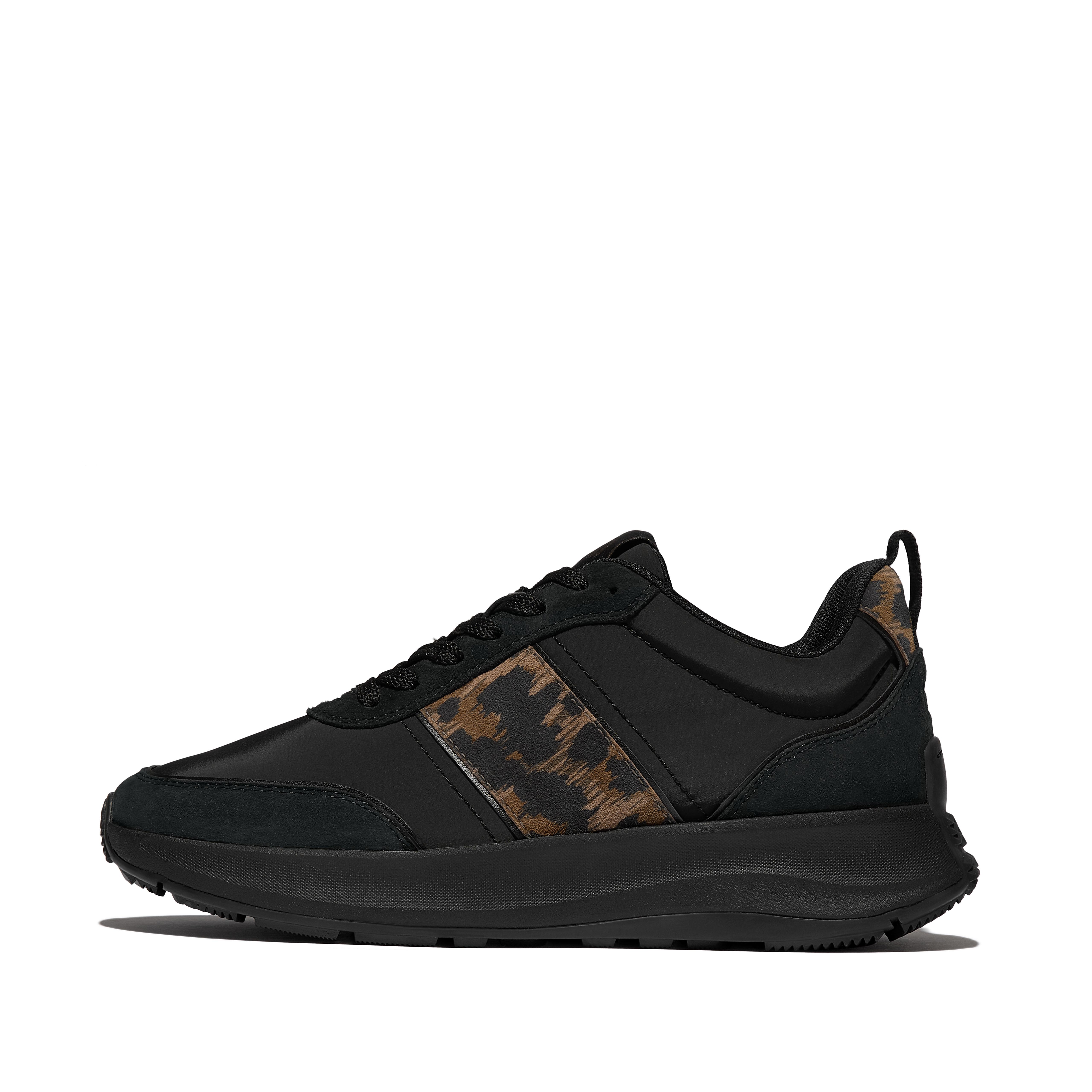 FitFlop F-MODE Flow Leopard Suede/Fabric Sneakers - Leopard Print