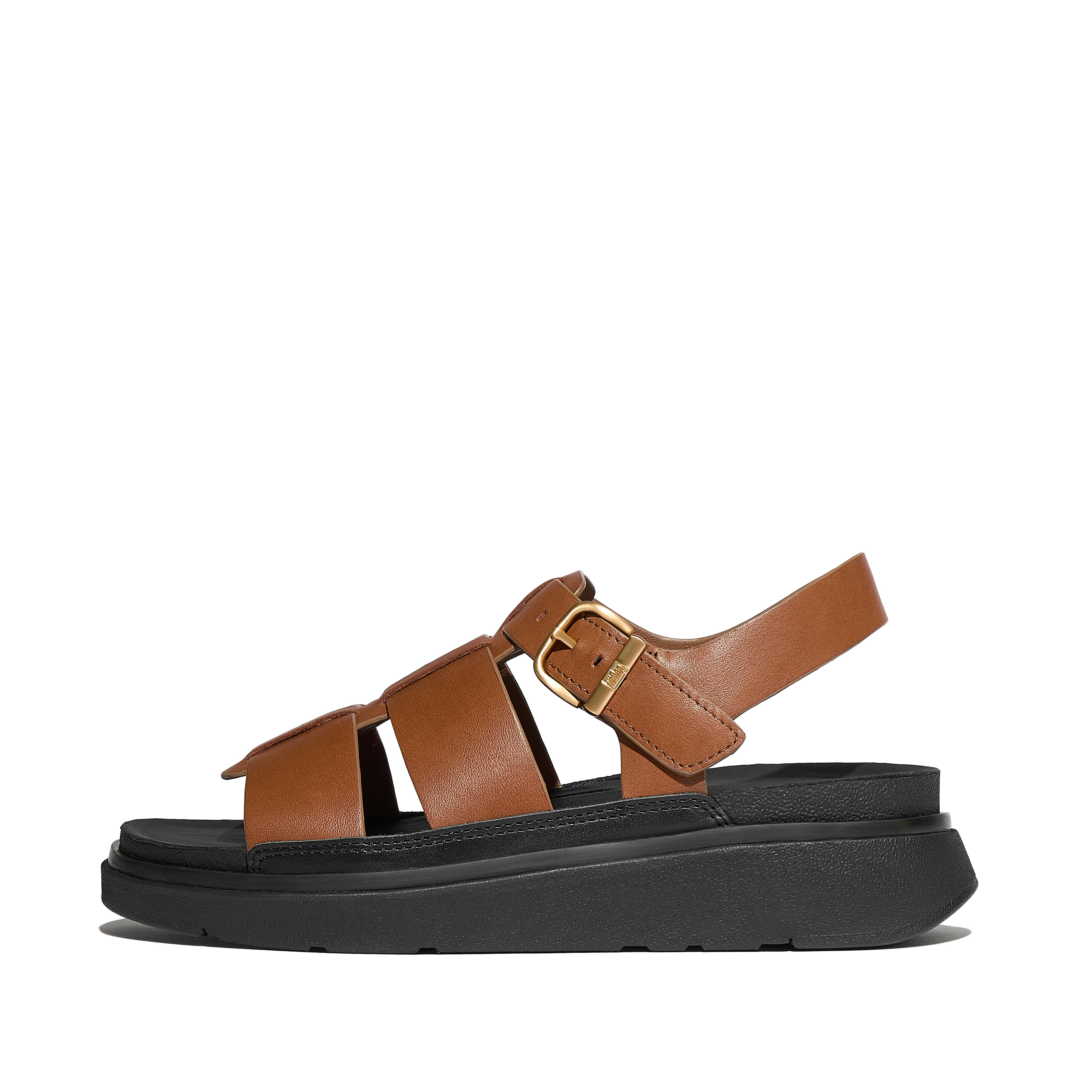 FitFlop GEN-FF Leather Fisherman Sandals - Deep tan