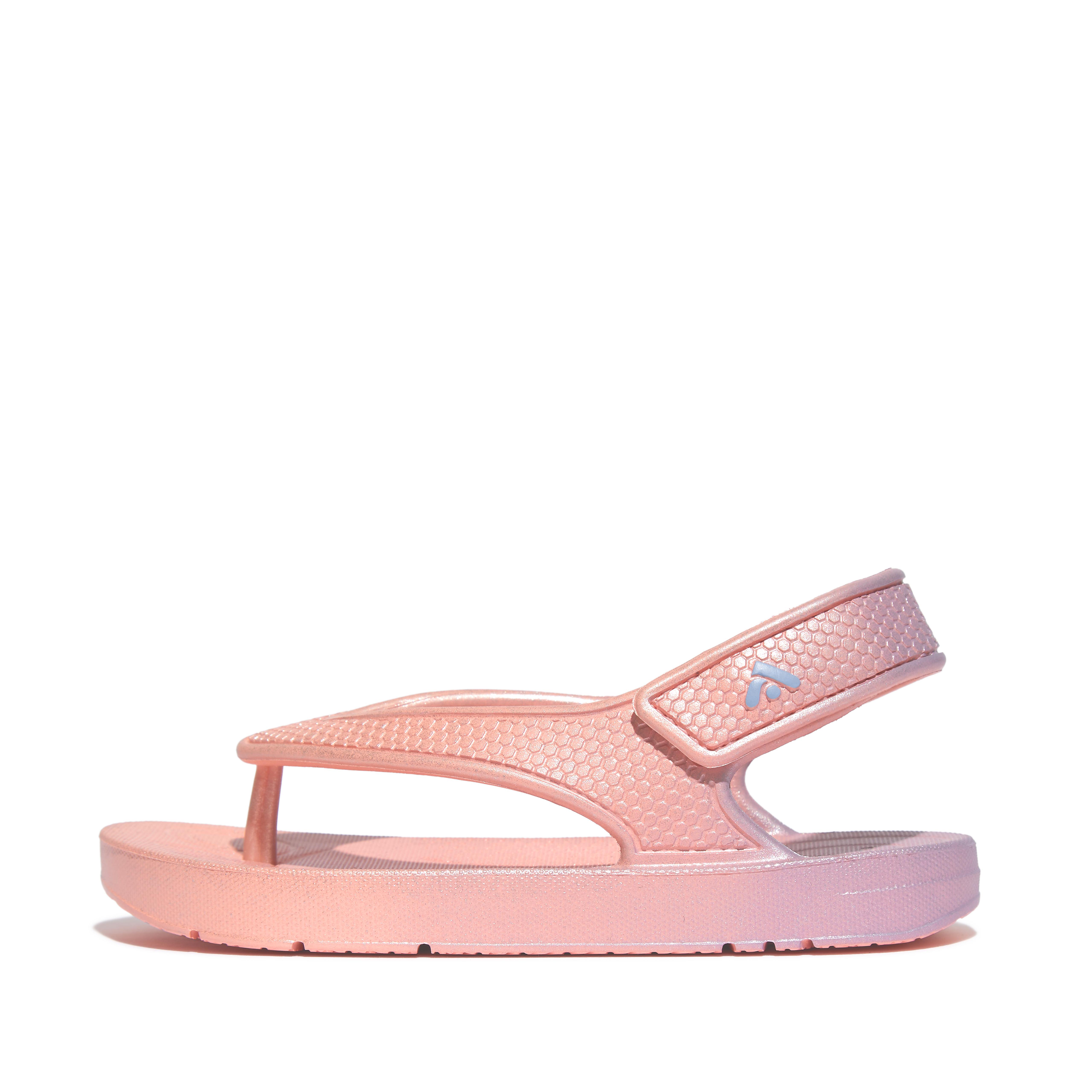 FitFlop IQUSHION KIDS Toddler Iridescent Ergonomic Back-Strap Flip-Flops - Blushy Mix