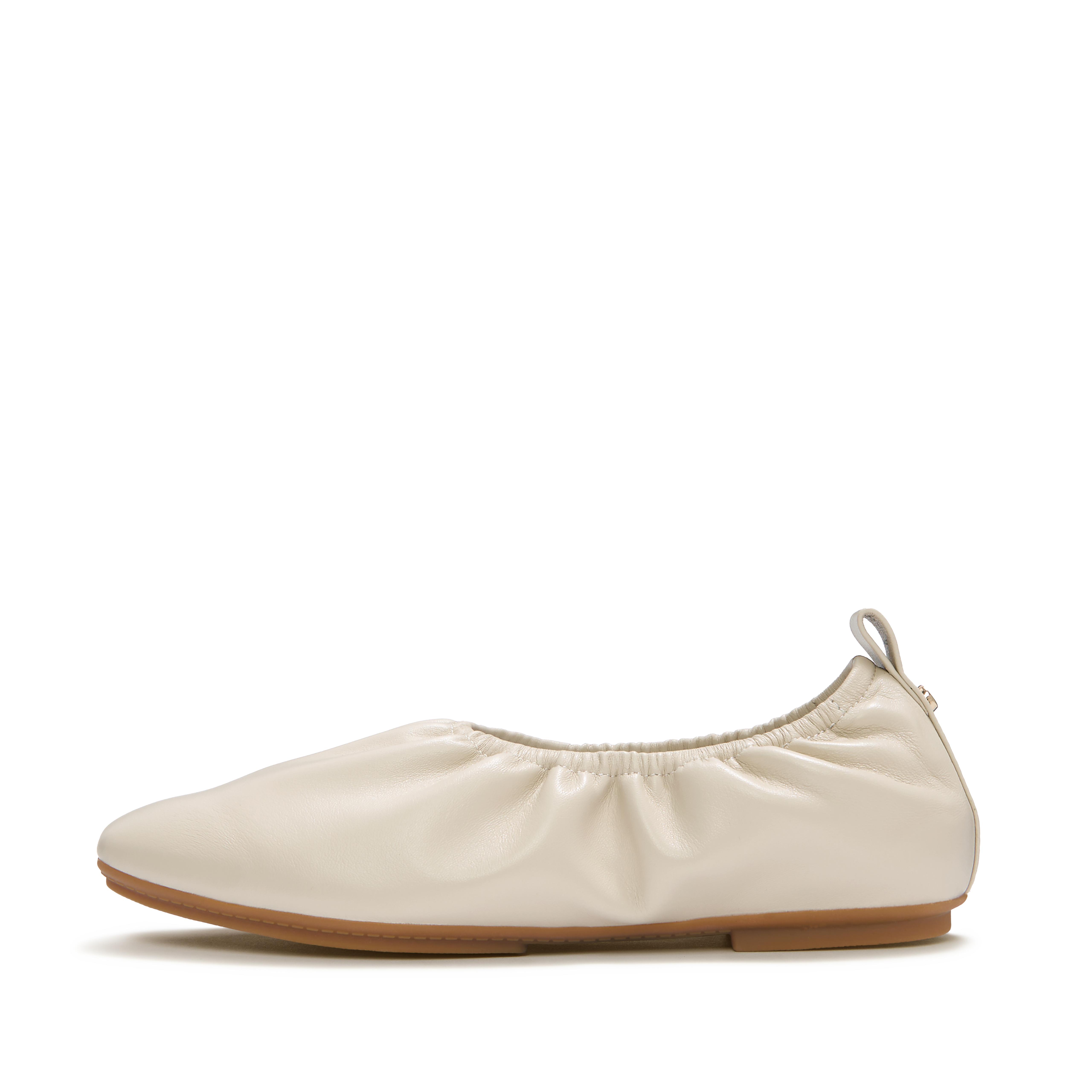 FitFlop DELICATO Poise Leather Ballerinas - Cream