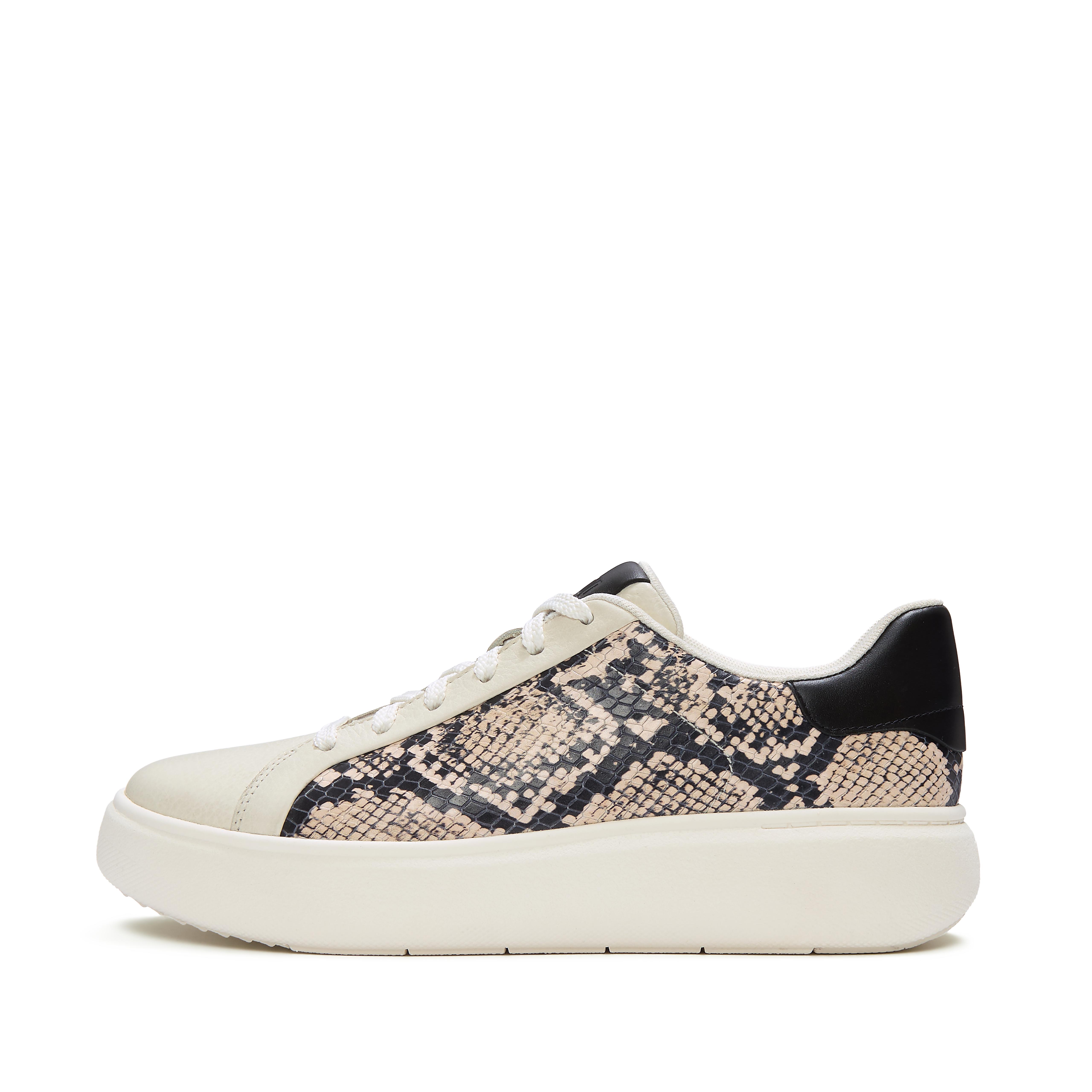 FitFlop RTG Leather Sneakers - Taupe Snake