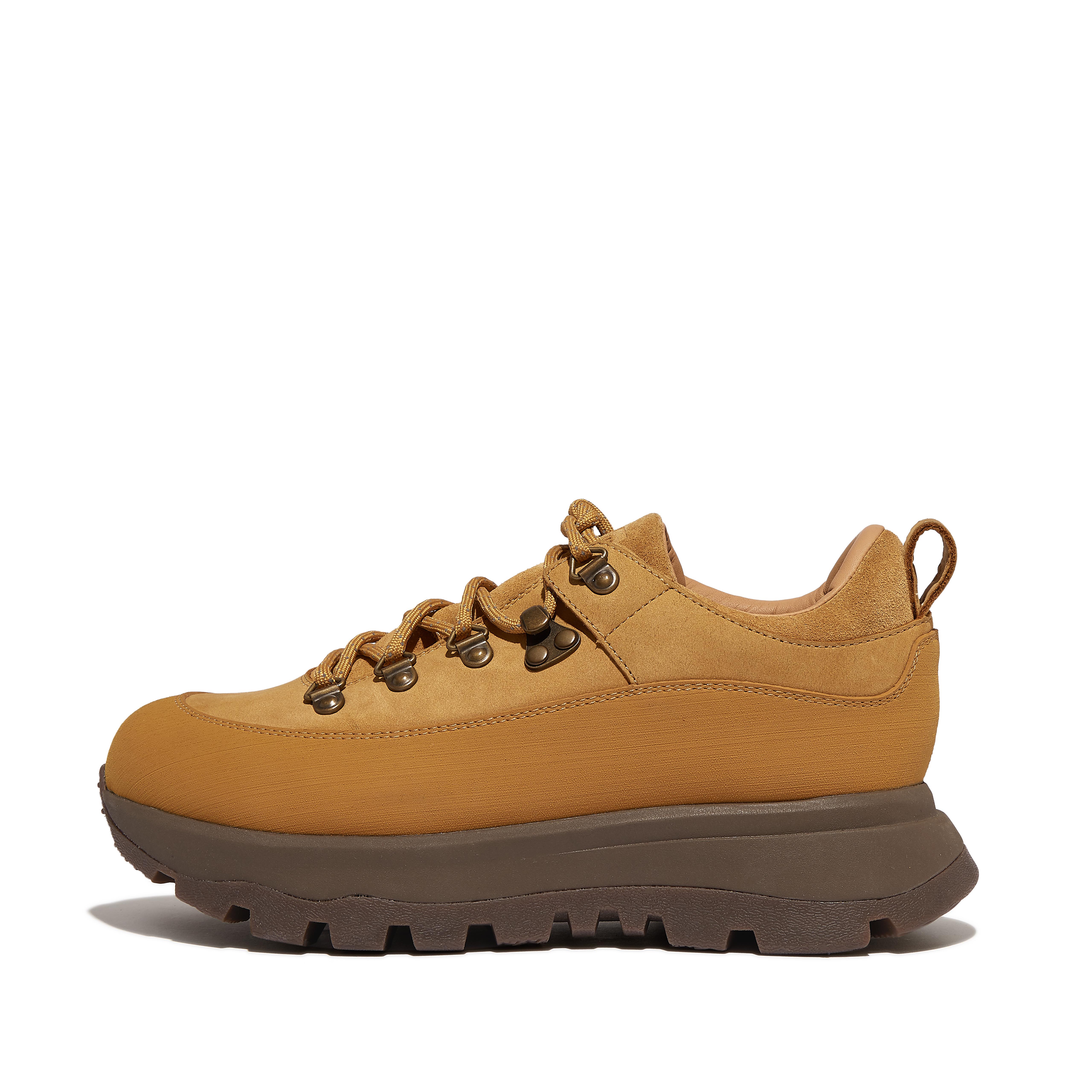 FitFlop NEO-D-HYKER Waterproof Nubuck/Suede Walking Sneakers - Perfect Tan