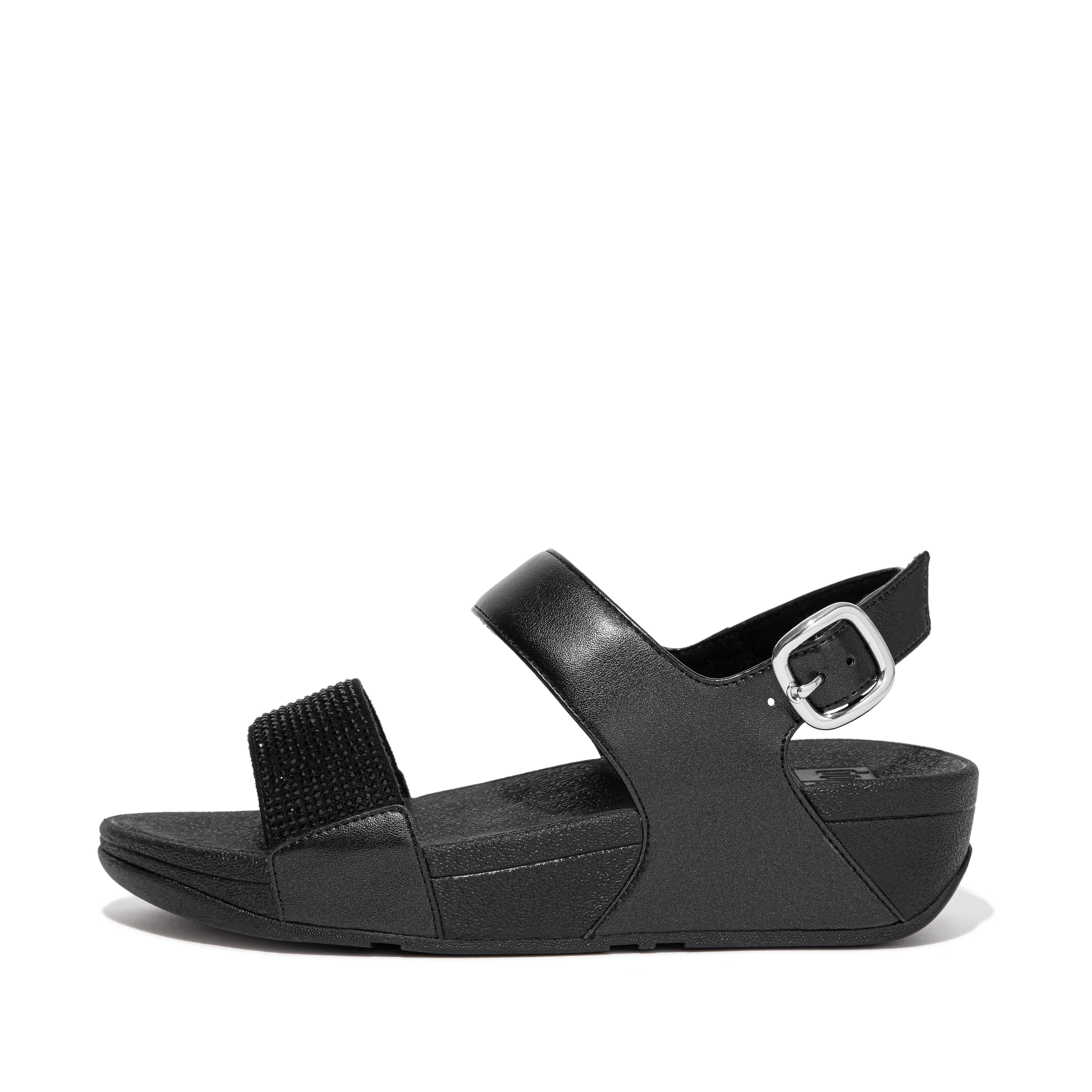 FitFlop LULU Crystal Back-Strap Sandals - All Black