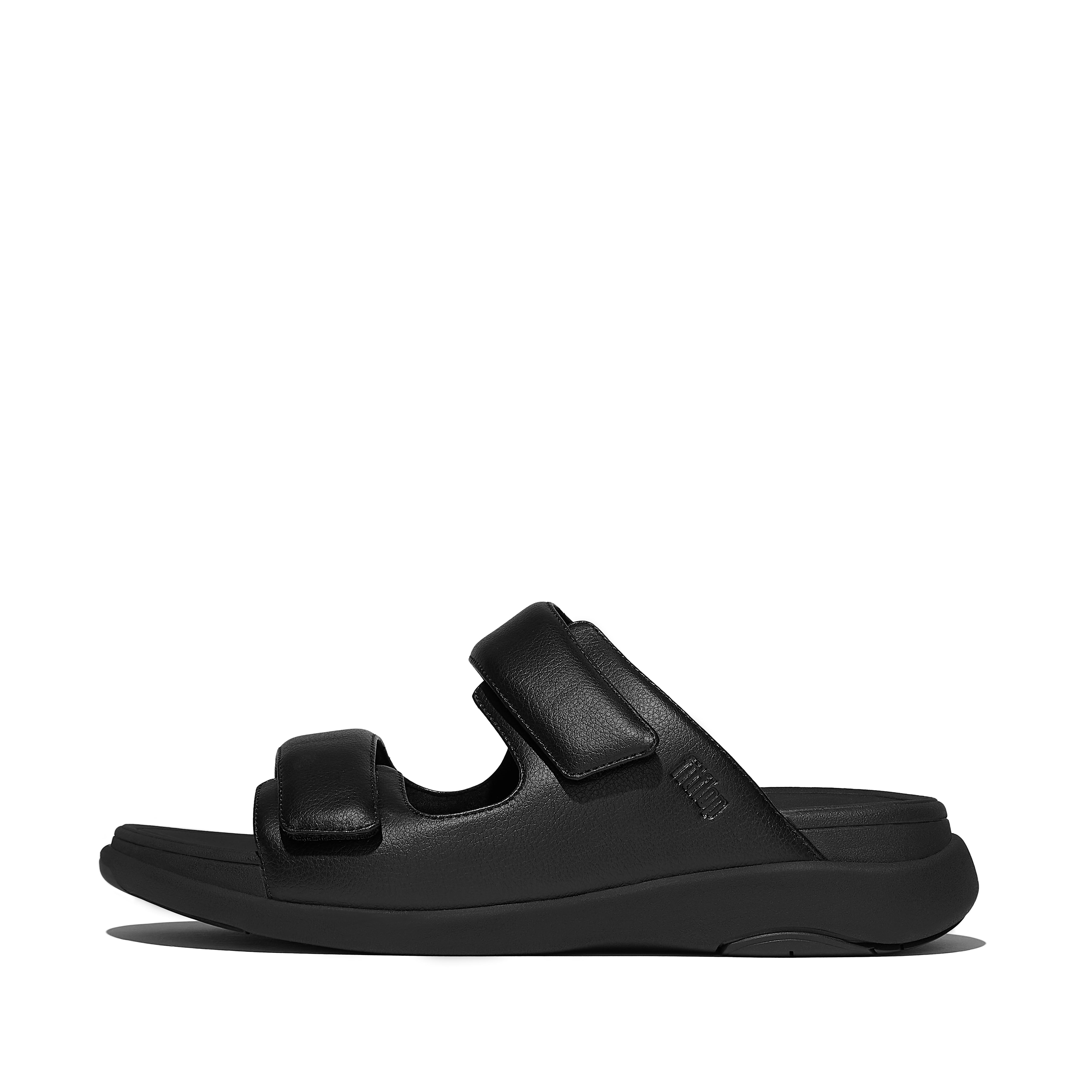 FitFlop F-MODE GO Mens Adjustable Two-Bar Slides - All Black