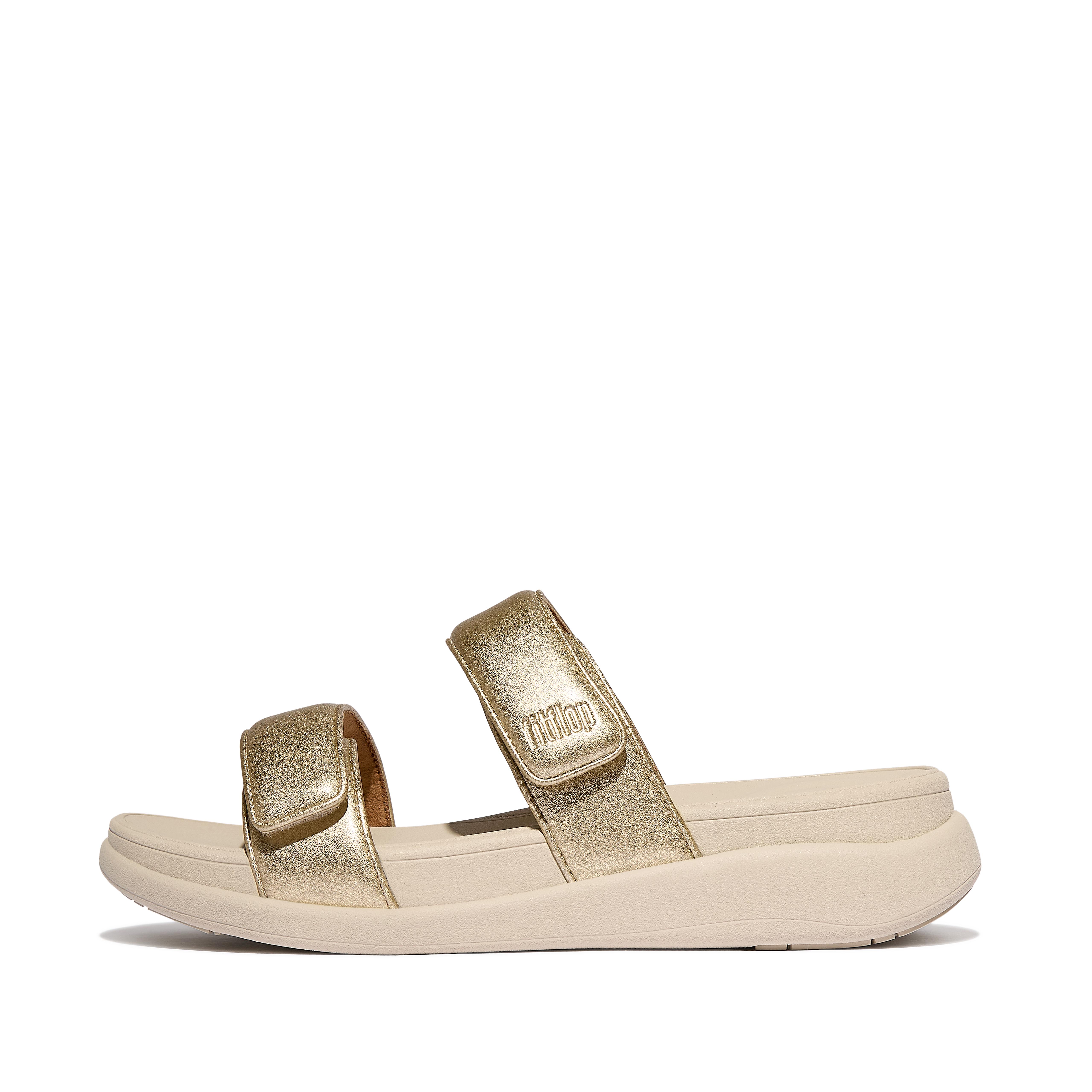 FitFlop F-MODE GO Adjustable Two-Bar Slides - Platino