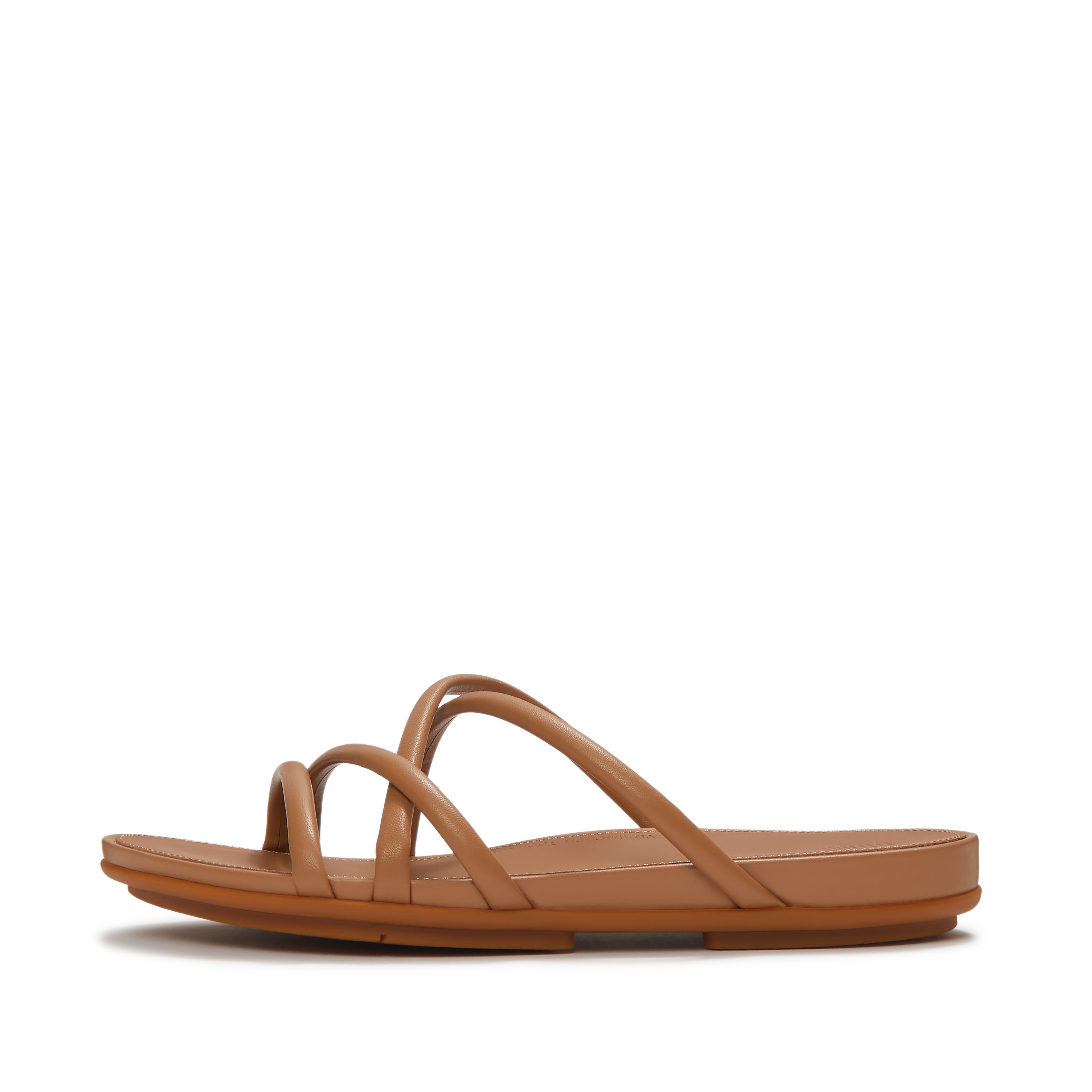 FitFlop GRACIE Leather Strappy Slides - Tan