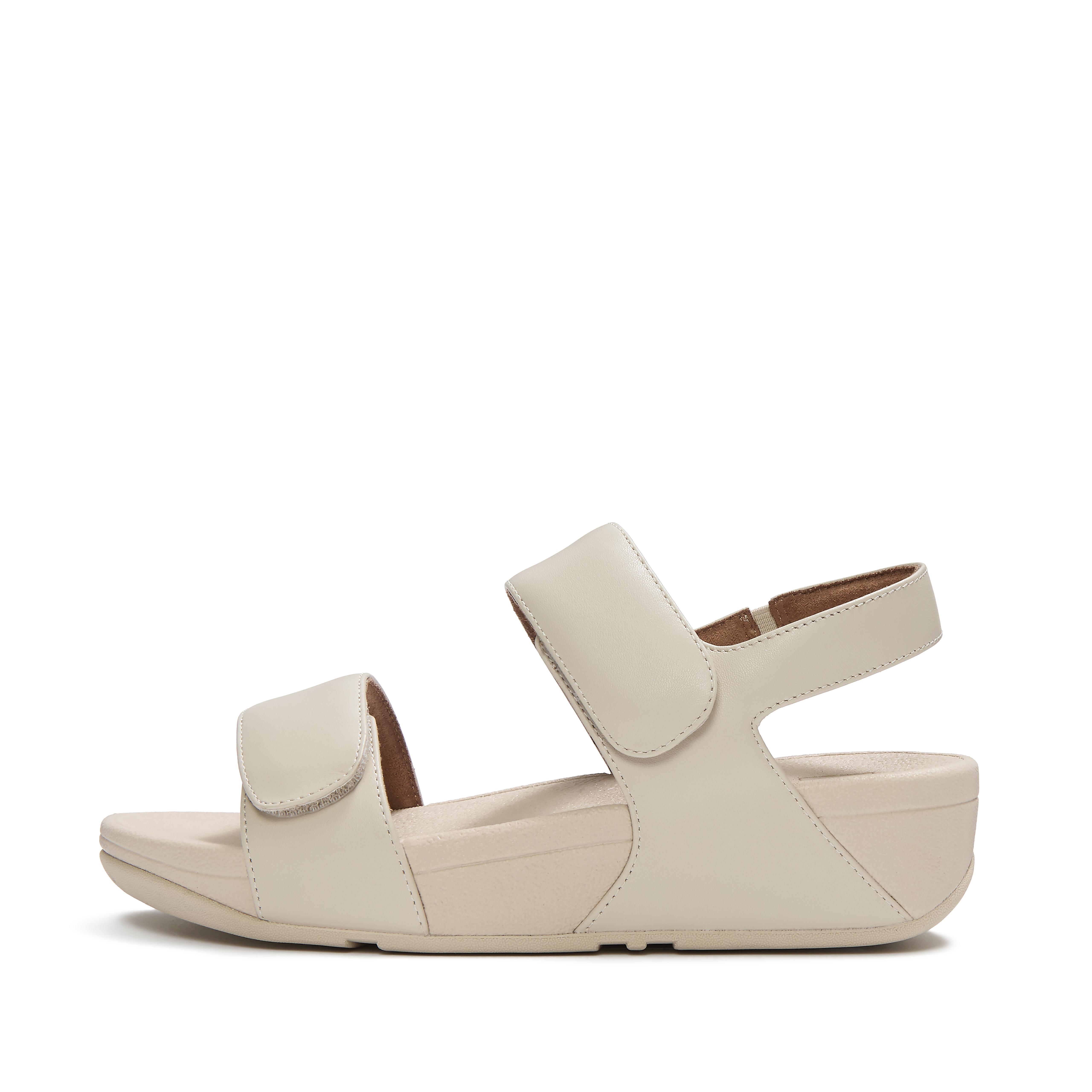 FitFlop LULU Adjustable Leather Sandals - Cool Taupe