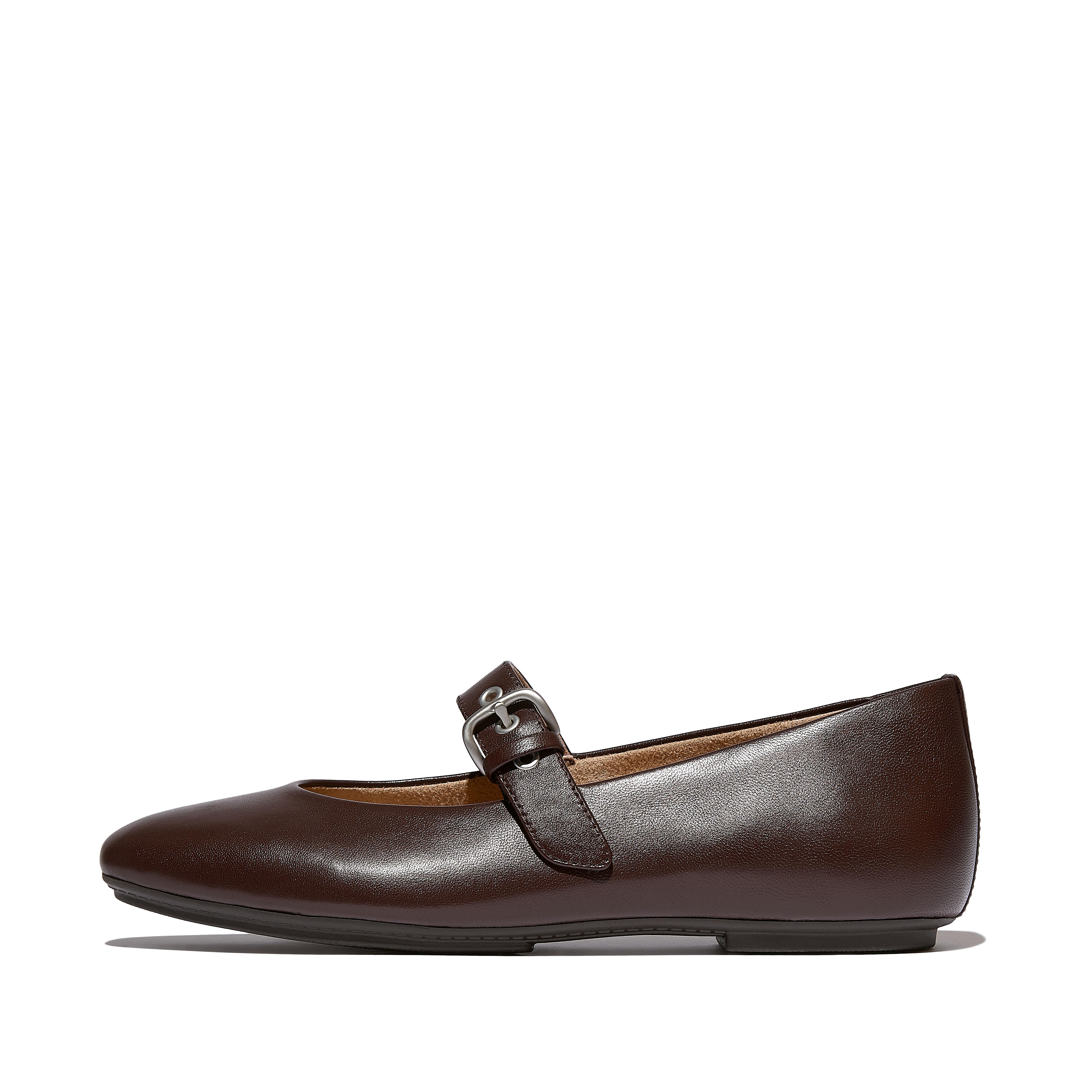 FitFlop DELICATO Soft Leather Mary Janes - Chocolate