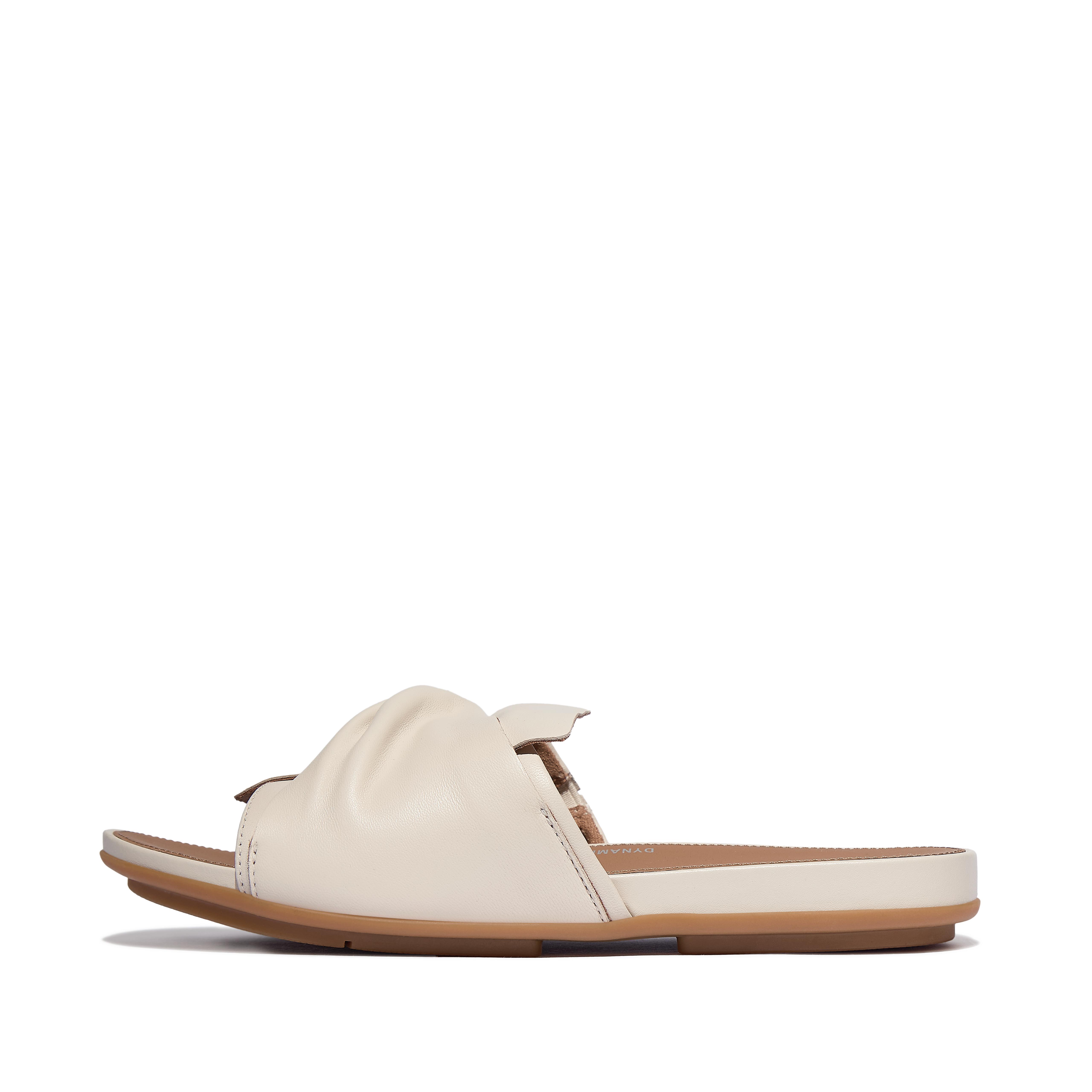 FitFlop GRACIE Soft-Twist Leather Slides - Paris Beige