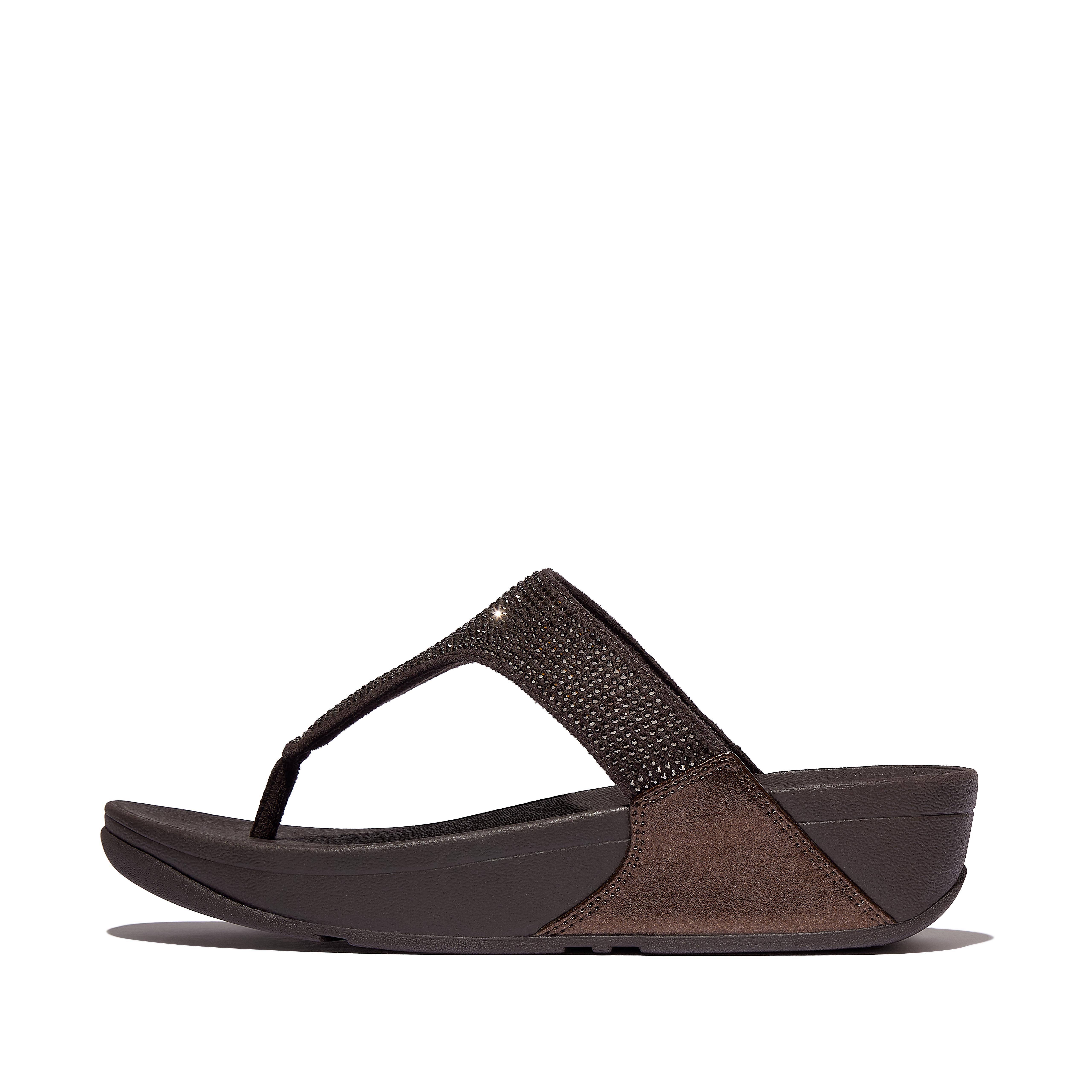 FitFlop LULU Crystal Toe-Post Sandals - Summer Bronze