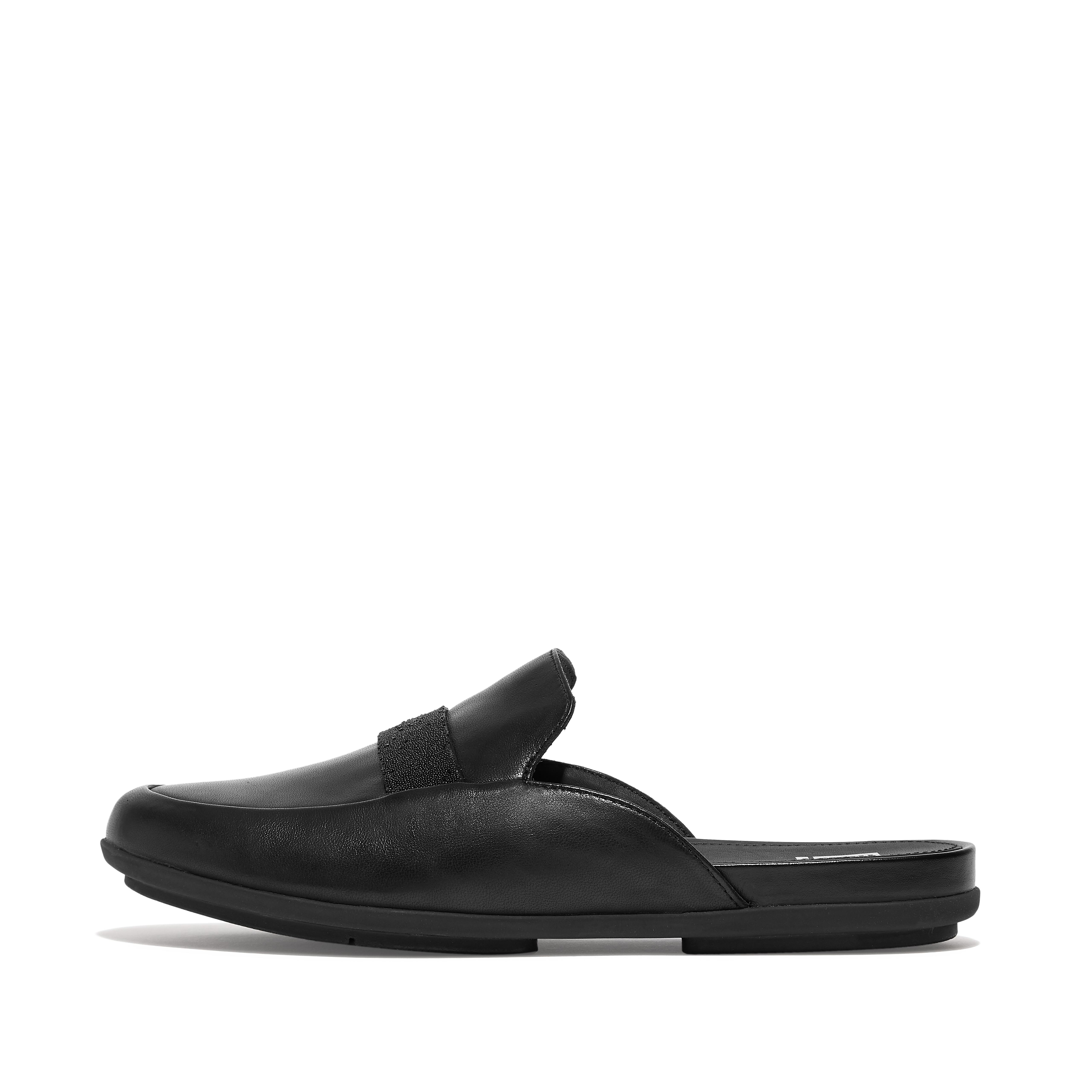 FitFlop GRACIE Opul-Trim Leather Mules - Black