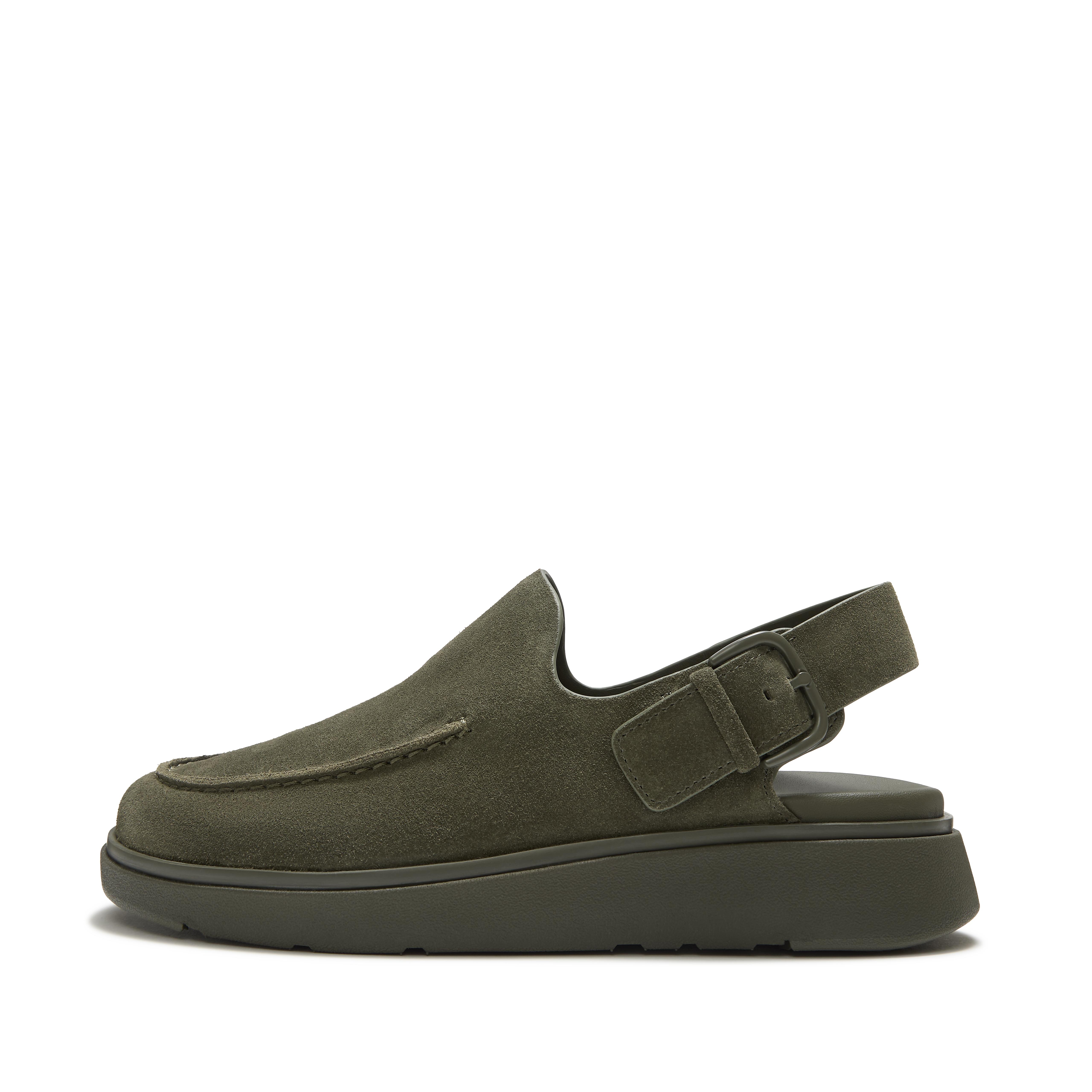 FitFlop GEN-FF Suede Back-Strap Mules - Deep Olive