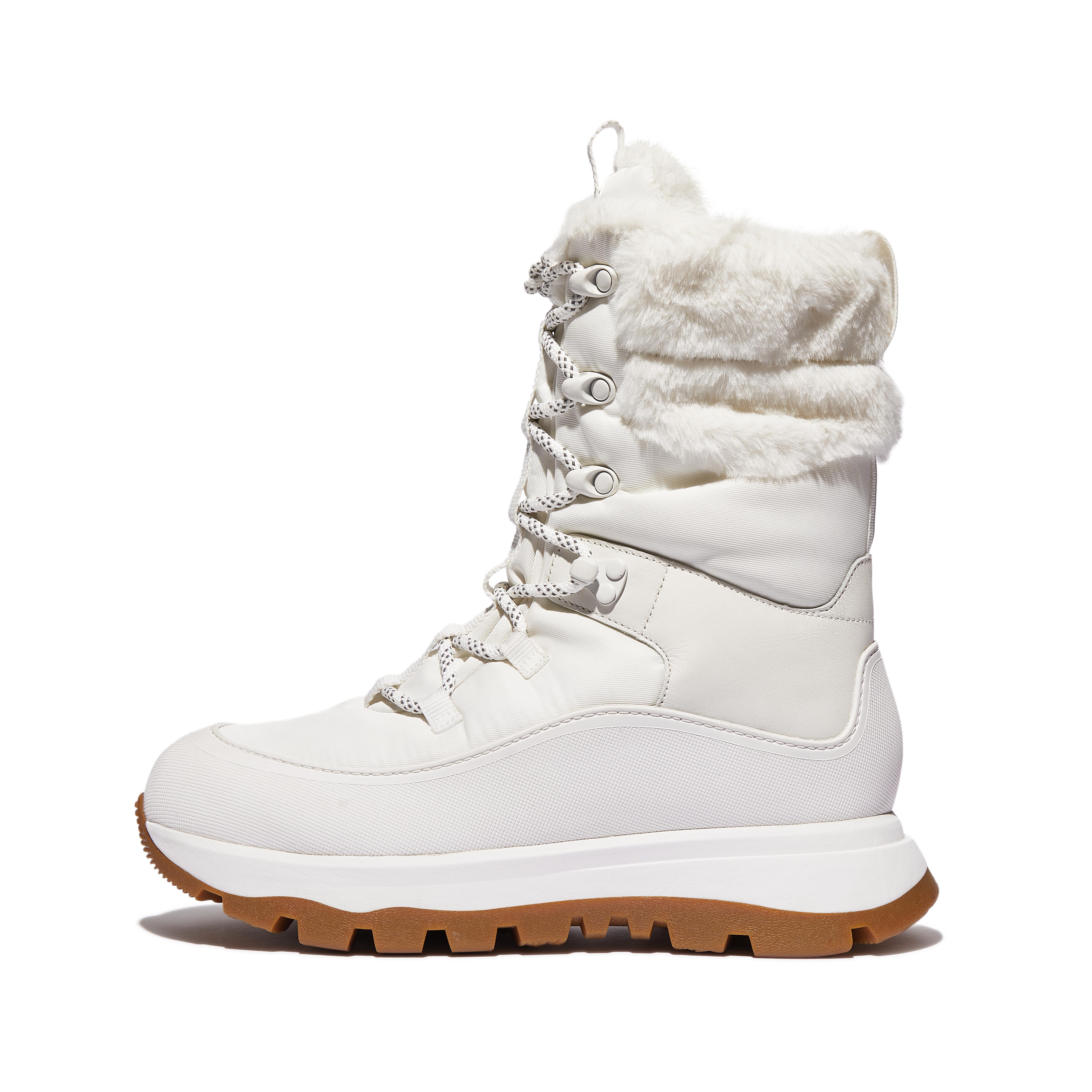 FitFlop NEO-D-HYKER Waterproof Plush-Collar Sub-Zero Mid-Calf Walking Boots - Urban White