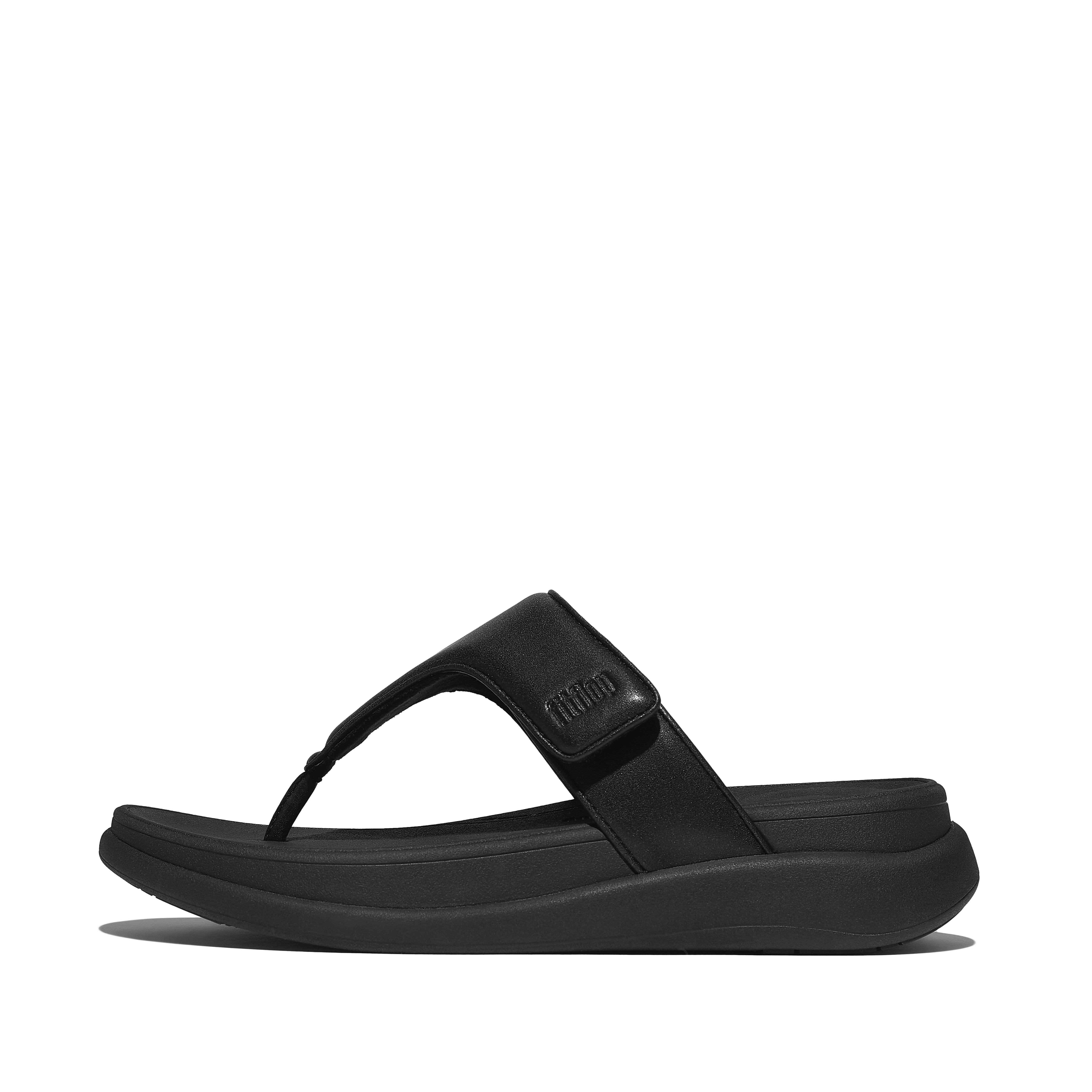 FitFlop F-MODE GO Adjustable Toe-Post Sandals - All Black