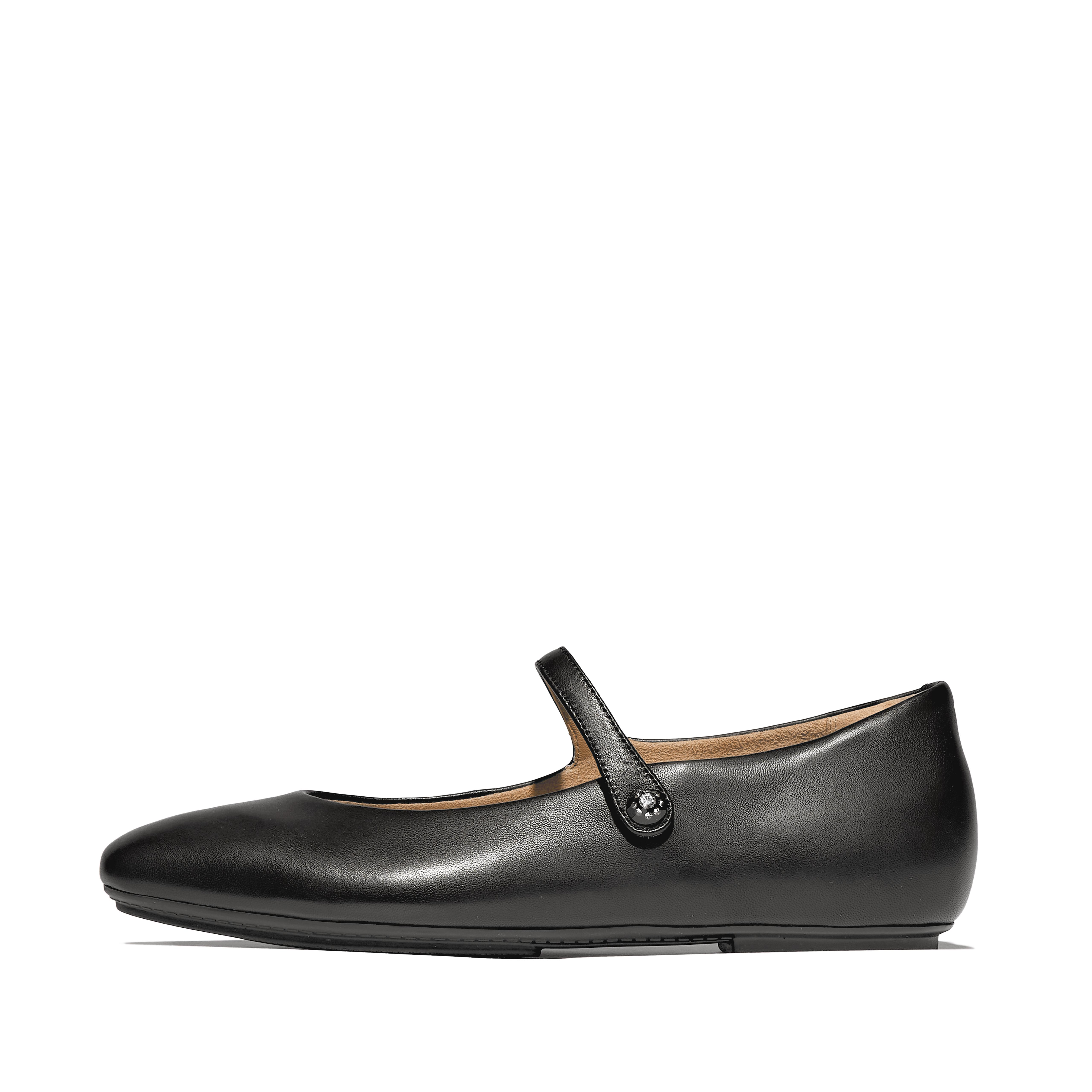 FitFlop DELICATO Crystal-Cluster Leather Mary Janes - Black
