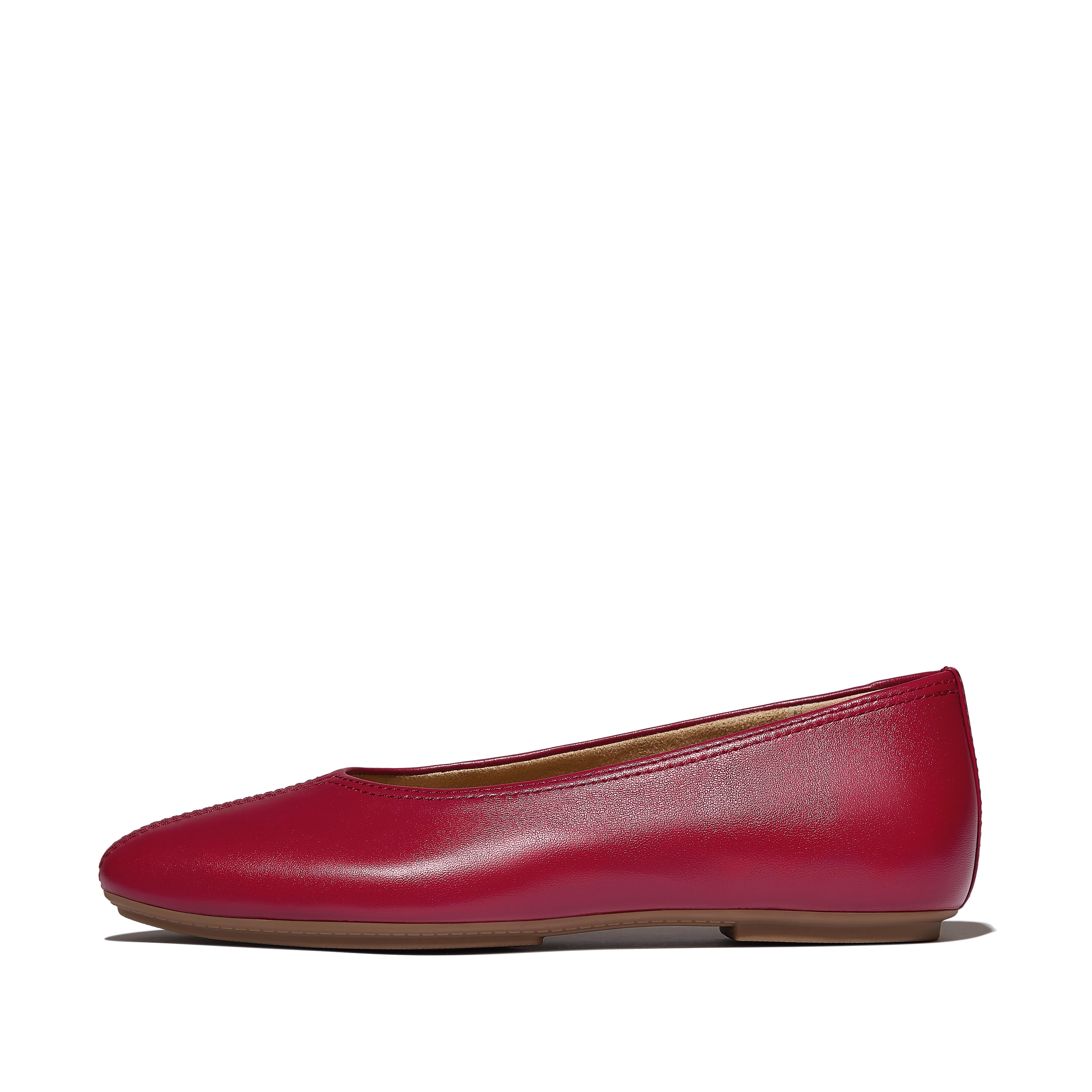 FitFlop DELICATO High-Cut Leather Ballerinas - Berry