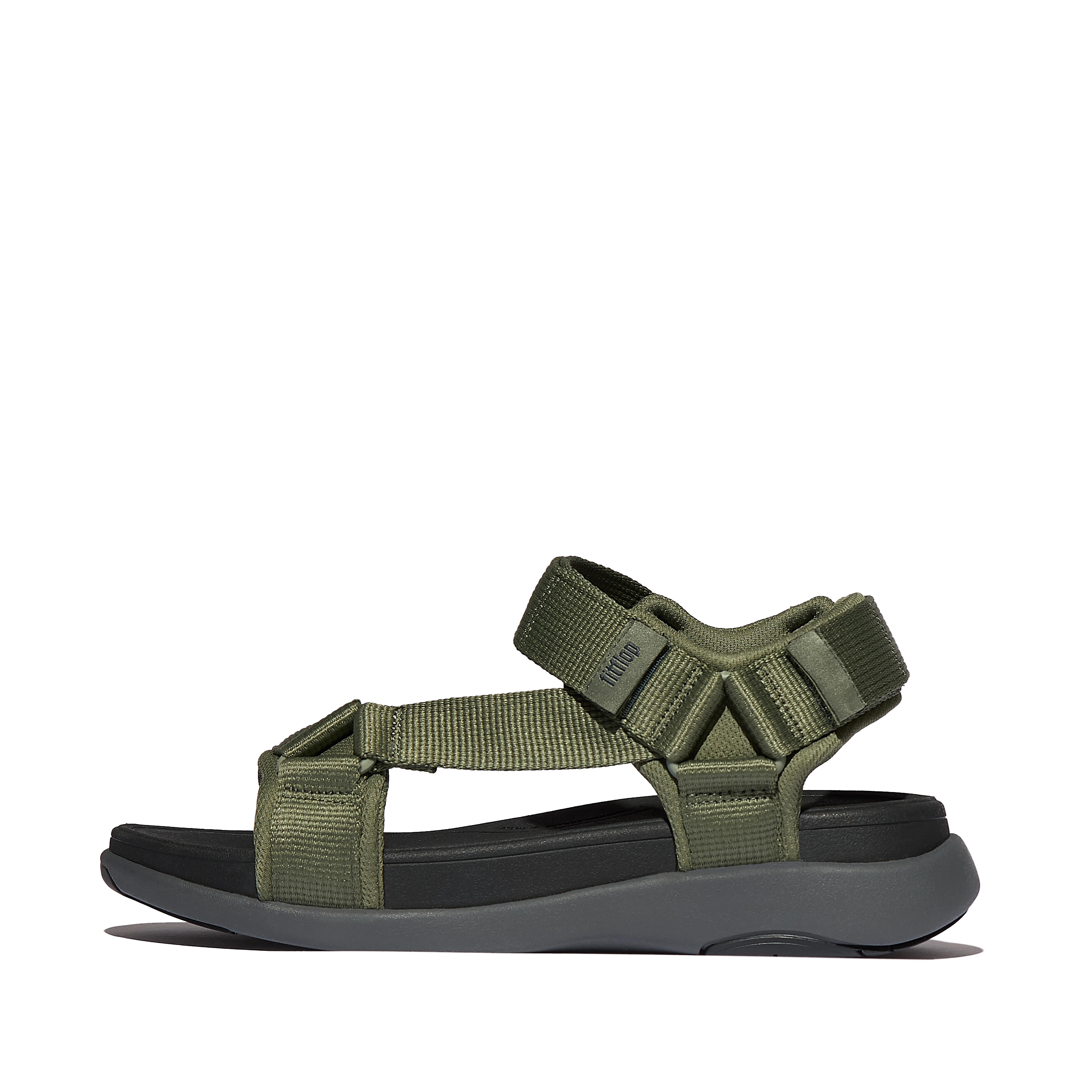 FitFlop F-MODE Go Mens Adjustable Webbing Back-Strap Sandals - Khaki
