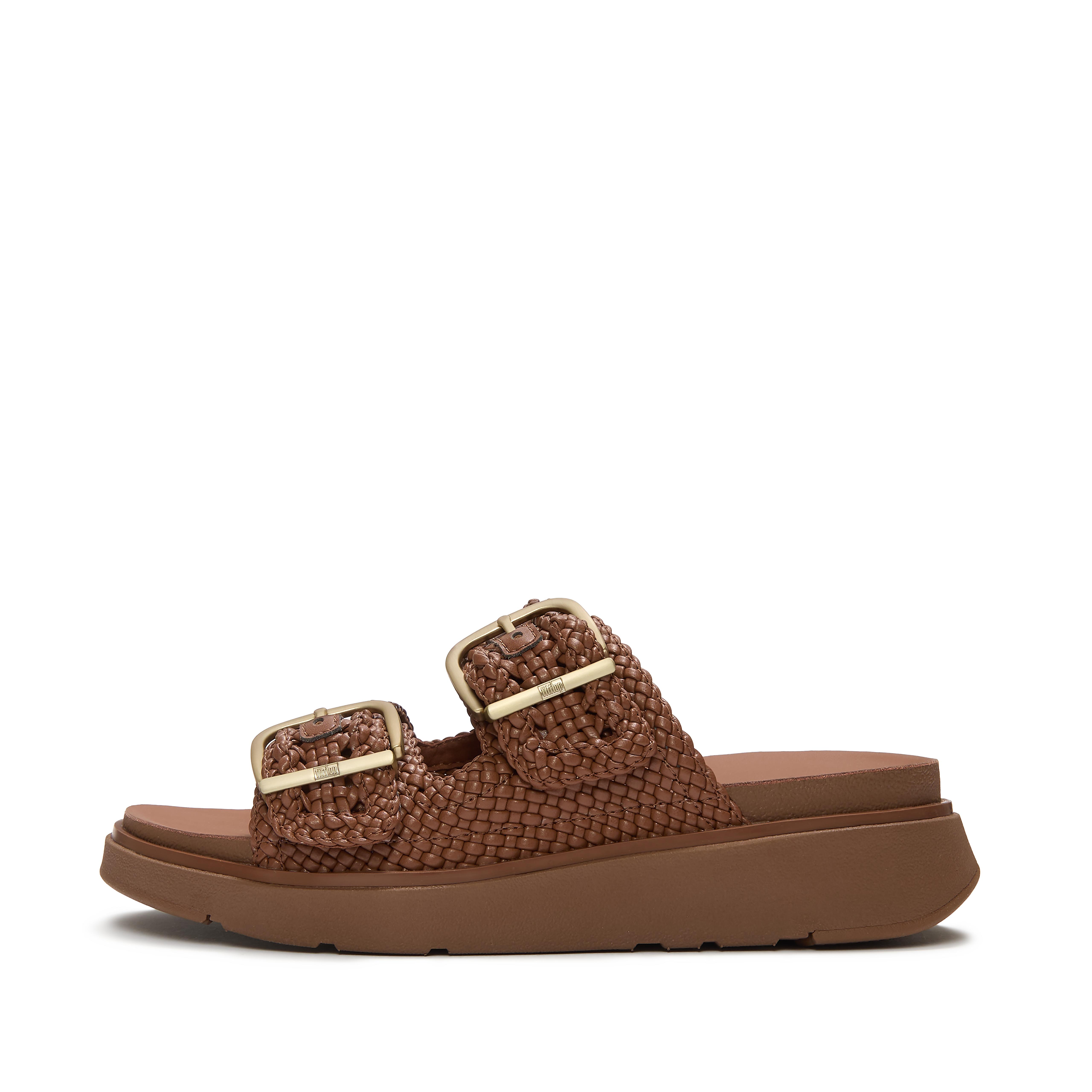 FitFlop GEN-FF Woven Two-Bar Slides - Terracotta