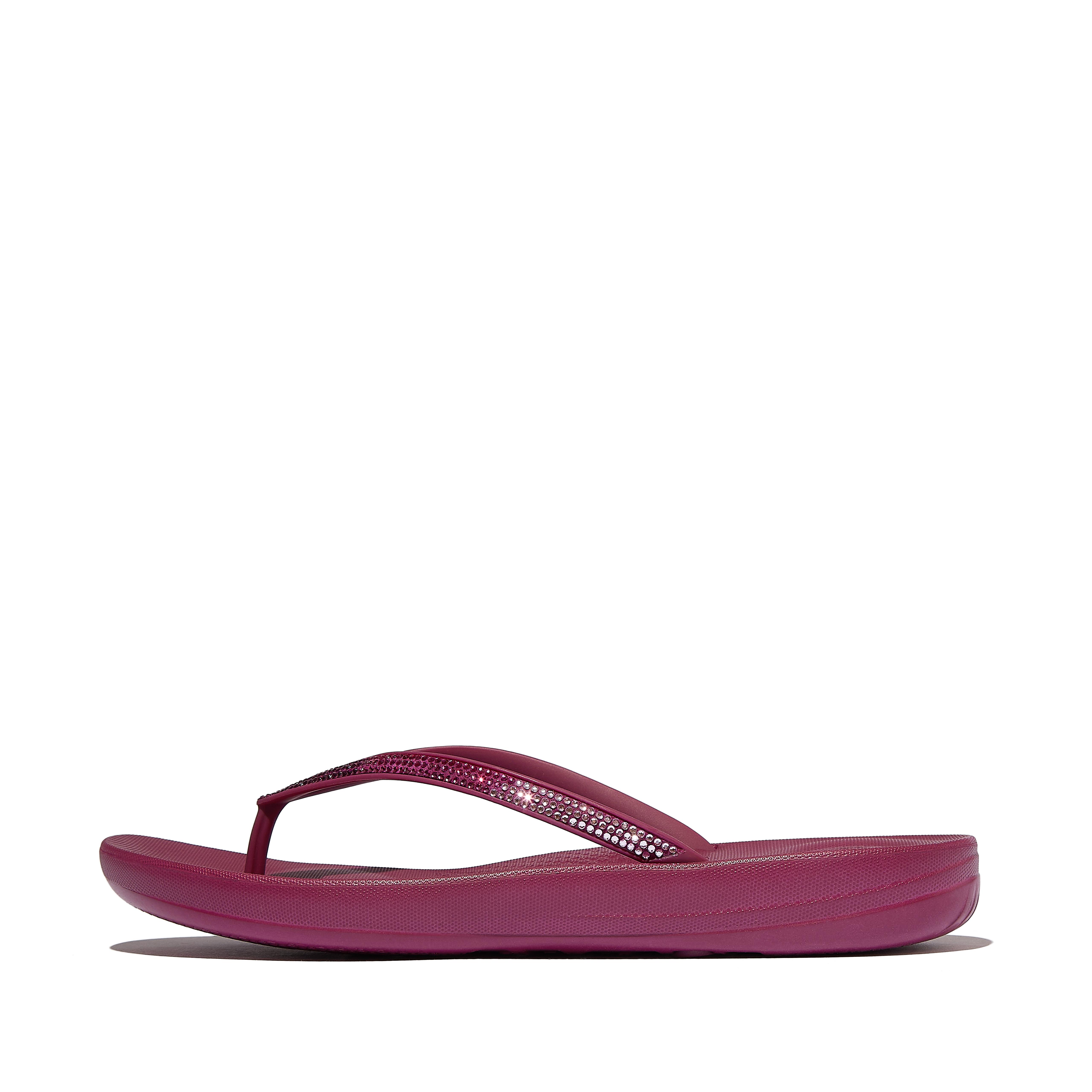FitFlop IQUSHION Ombré-Sparkle Flip-Flops - Ruby