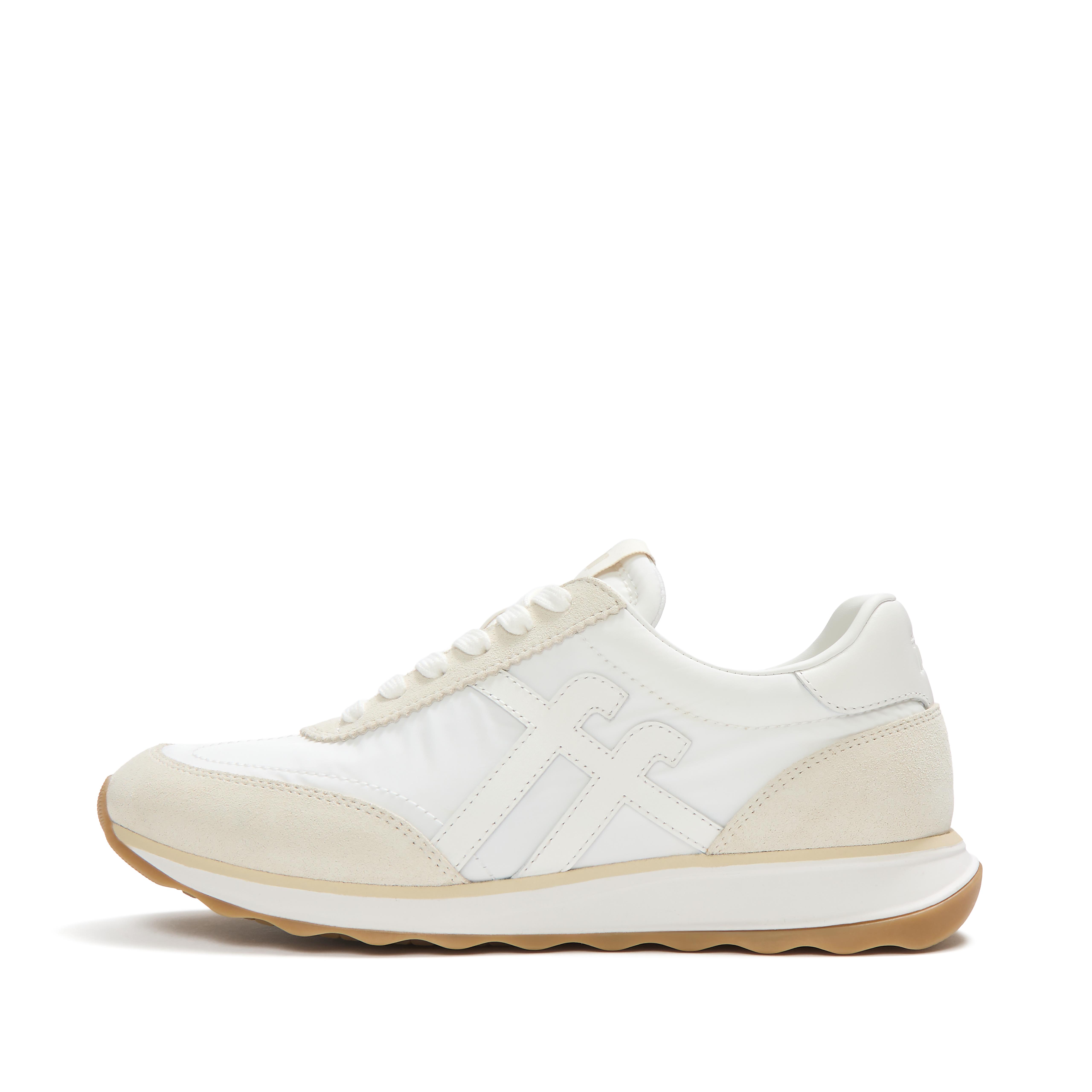 FitFlop RETRO-Q FF Fabric/Suede Sneakers - Urban White Mix