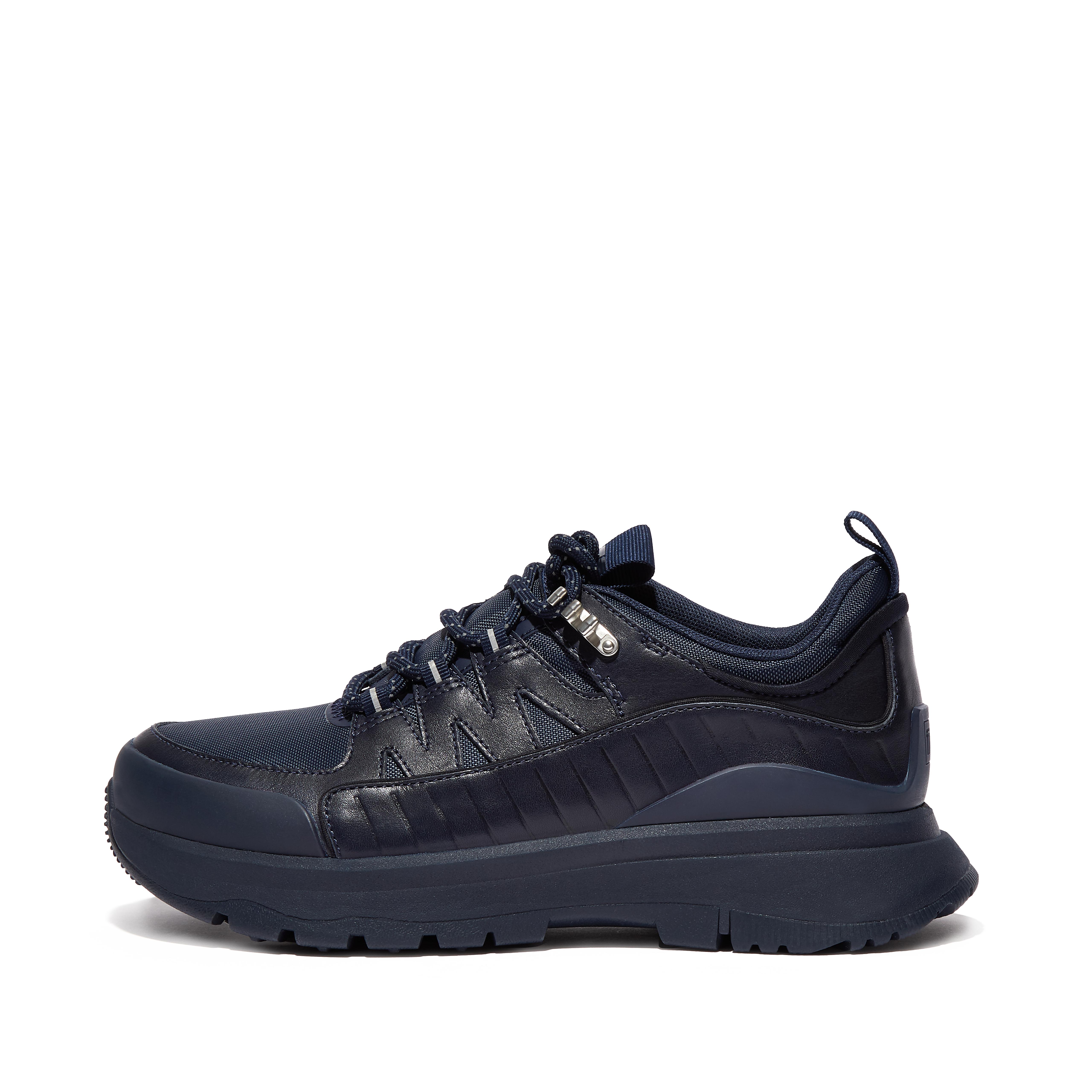 FitFlop NEO-D-HYKER Leather-Mix Walking Sneakers - All Navy