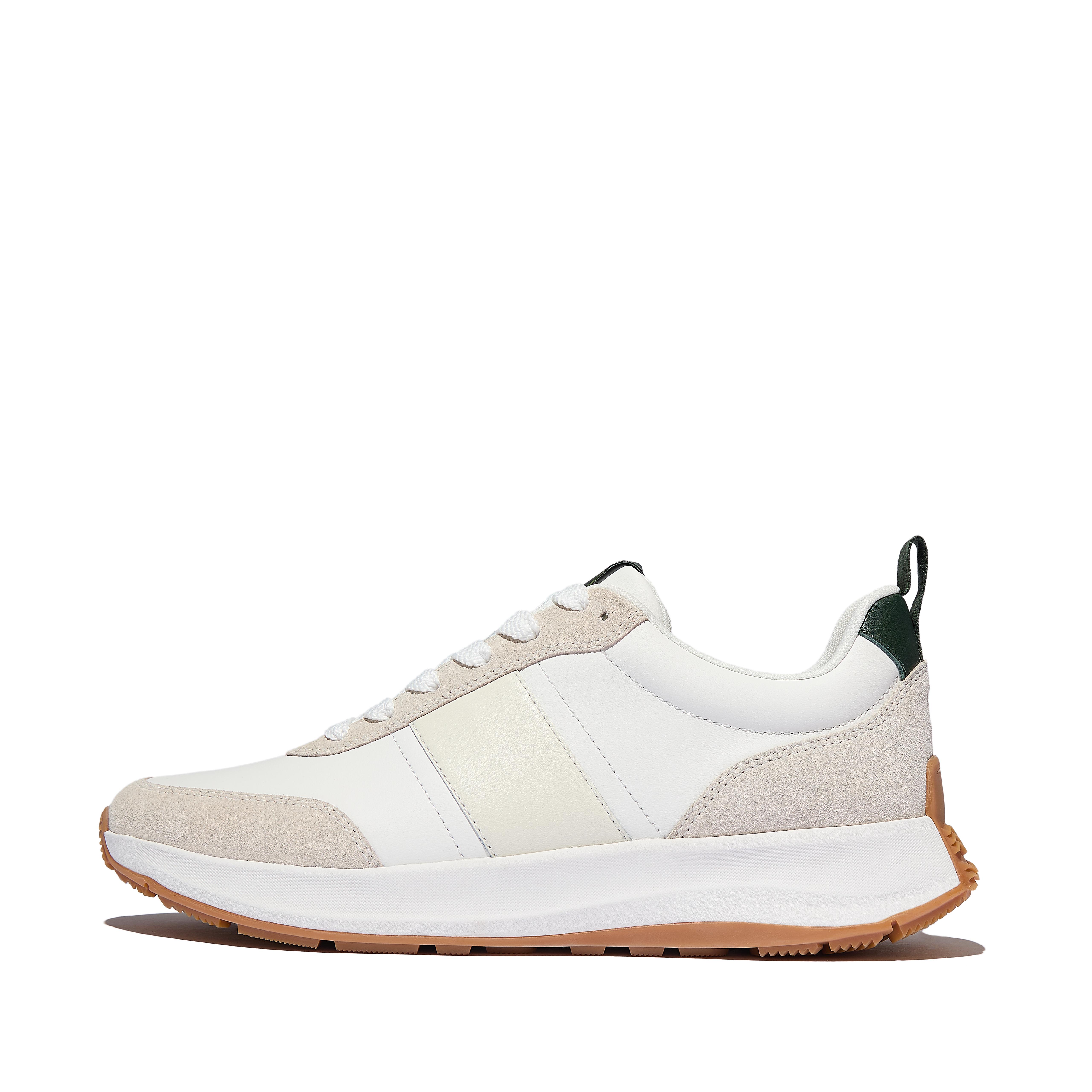 FitFlop F-MODE Flow Mens Leather/Suede Sneakers - Urban White Mix