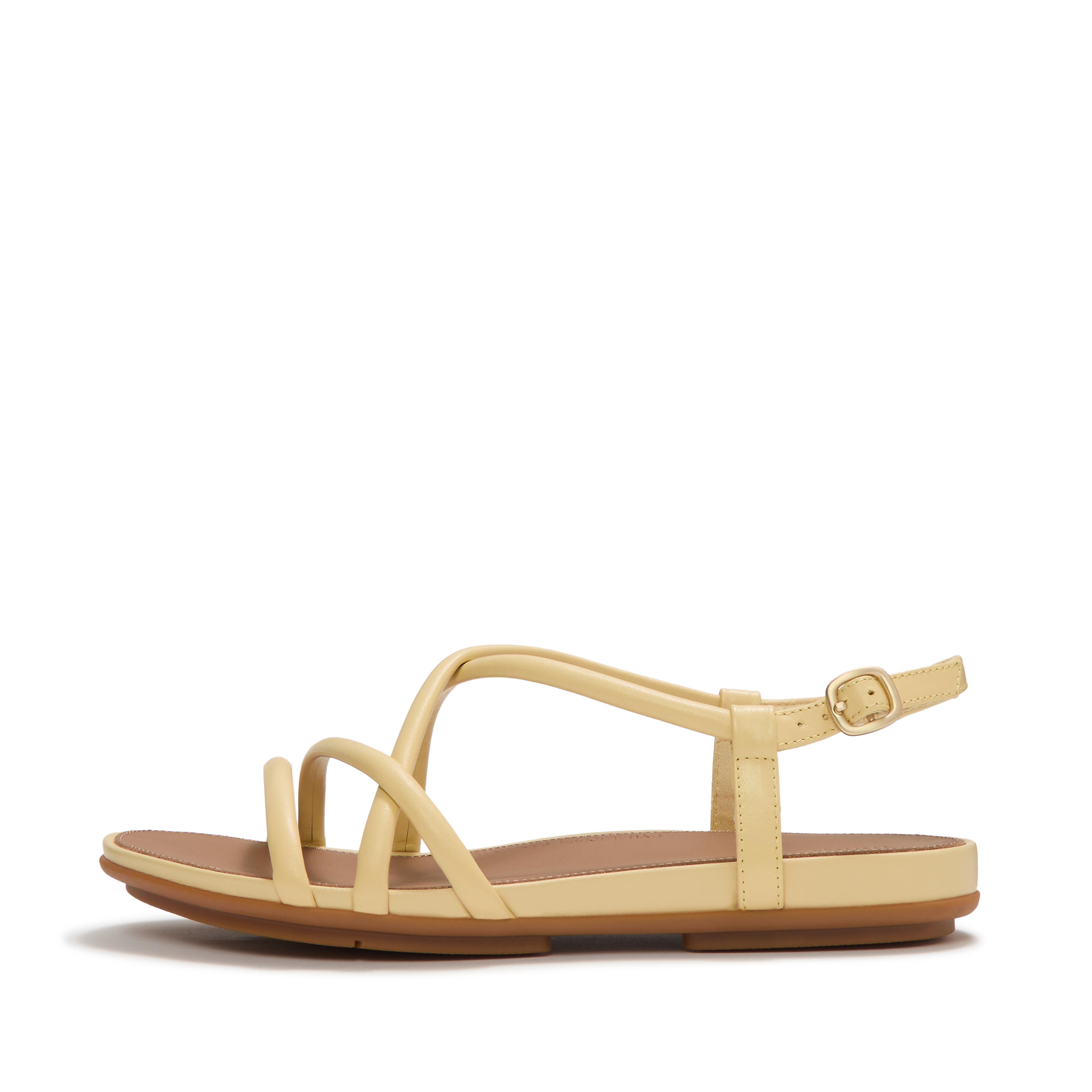 FitFlop GRACIE Leather Strappy Back-Strap Sandals - Blonde