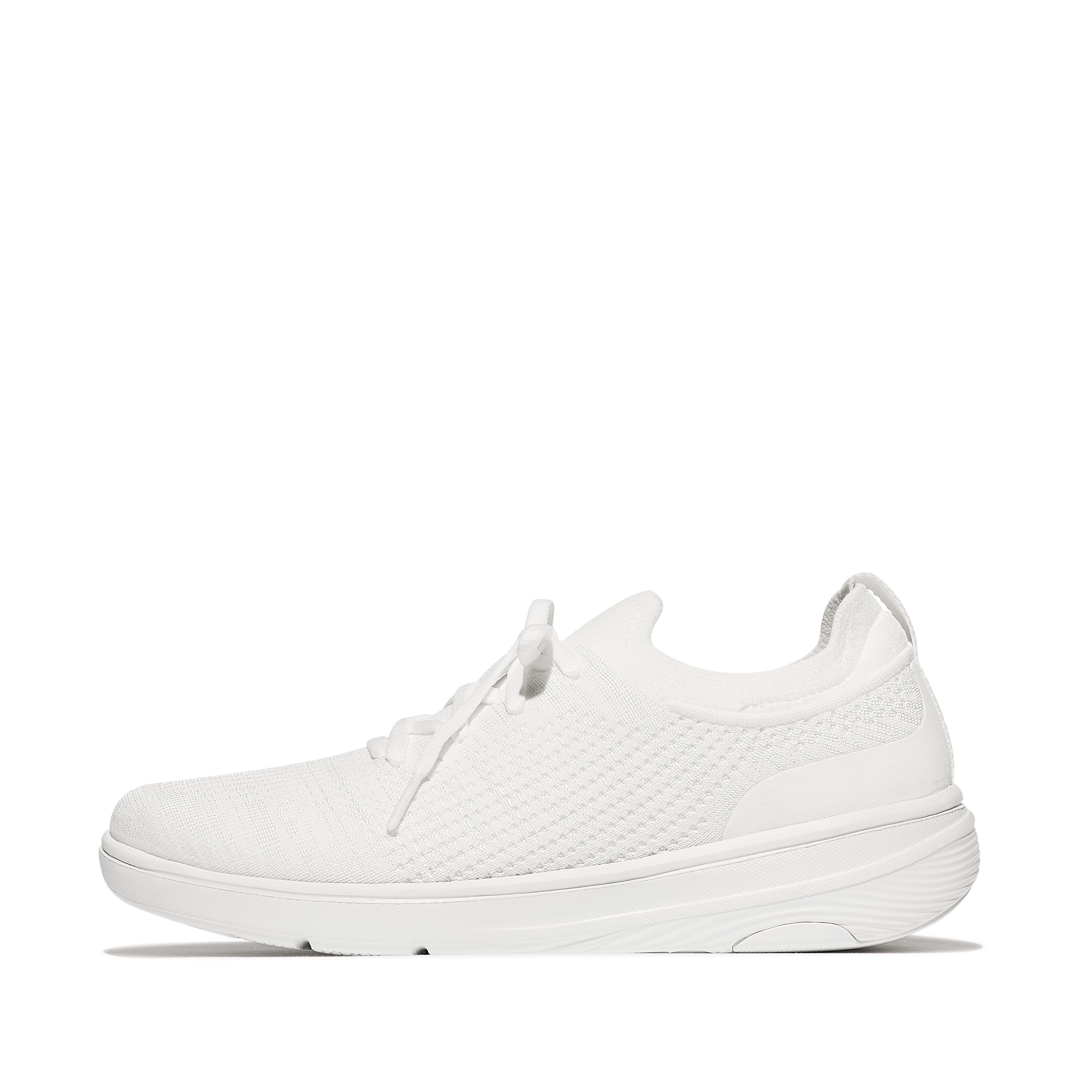 FitFlop SUPER-Q Knit Slip-On Laced Sneakers - Urban White