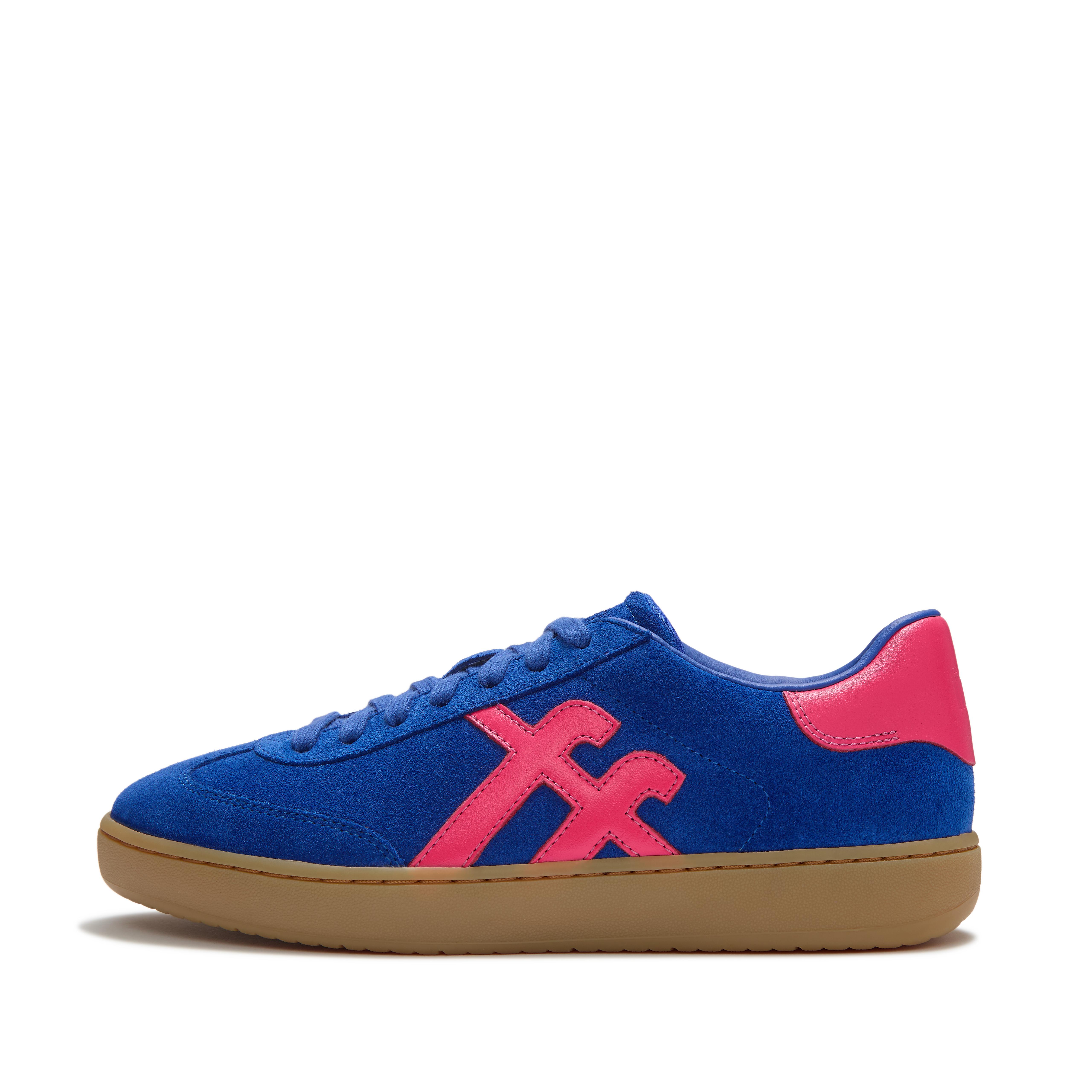 FitFlop THE DASH FF T-Toe Suede Sneakers - Blue/Berry