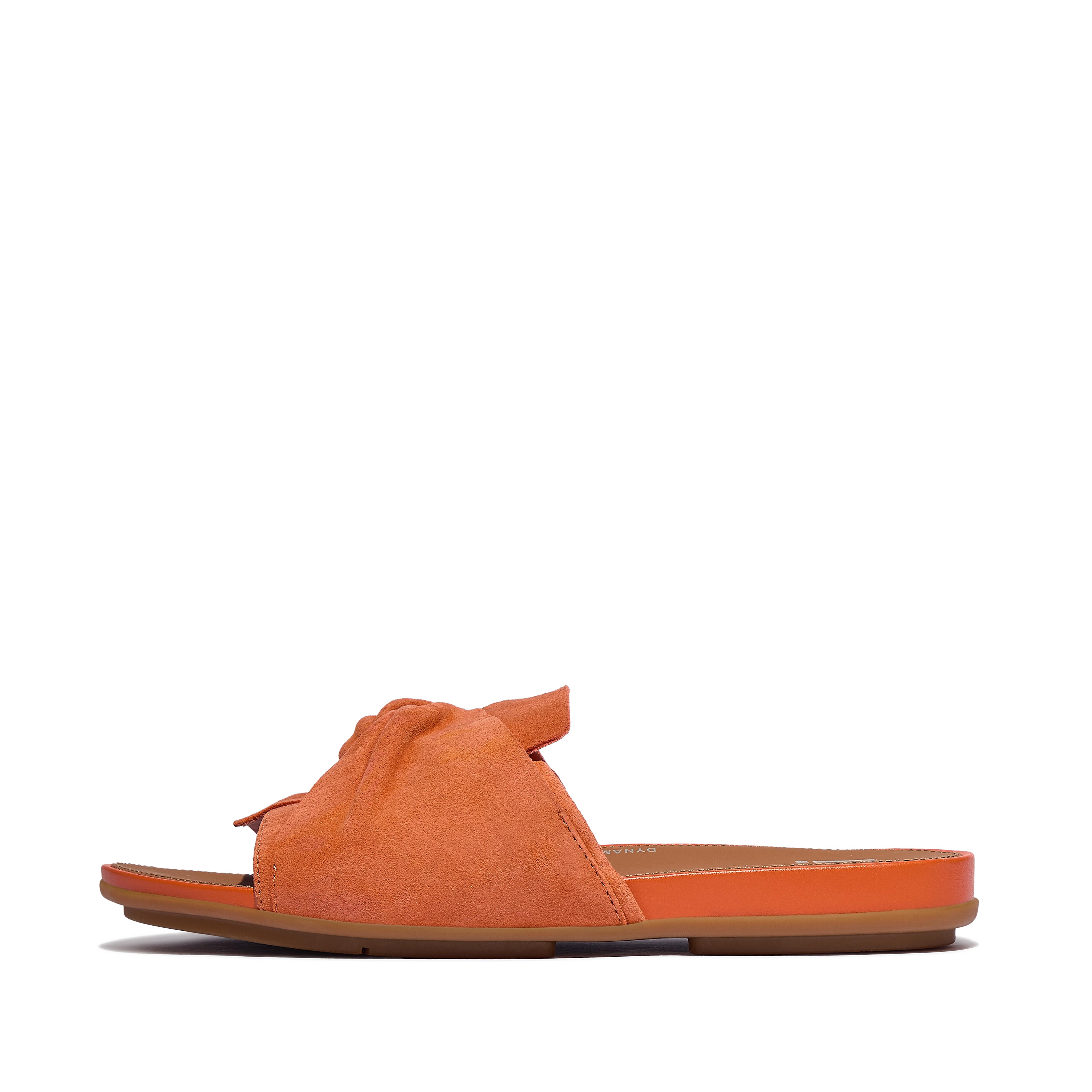 FitFlop GRACIE Soft-Twist Suede Slides - Satsuma