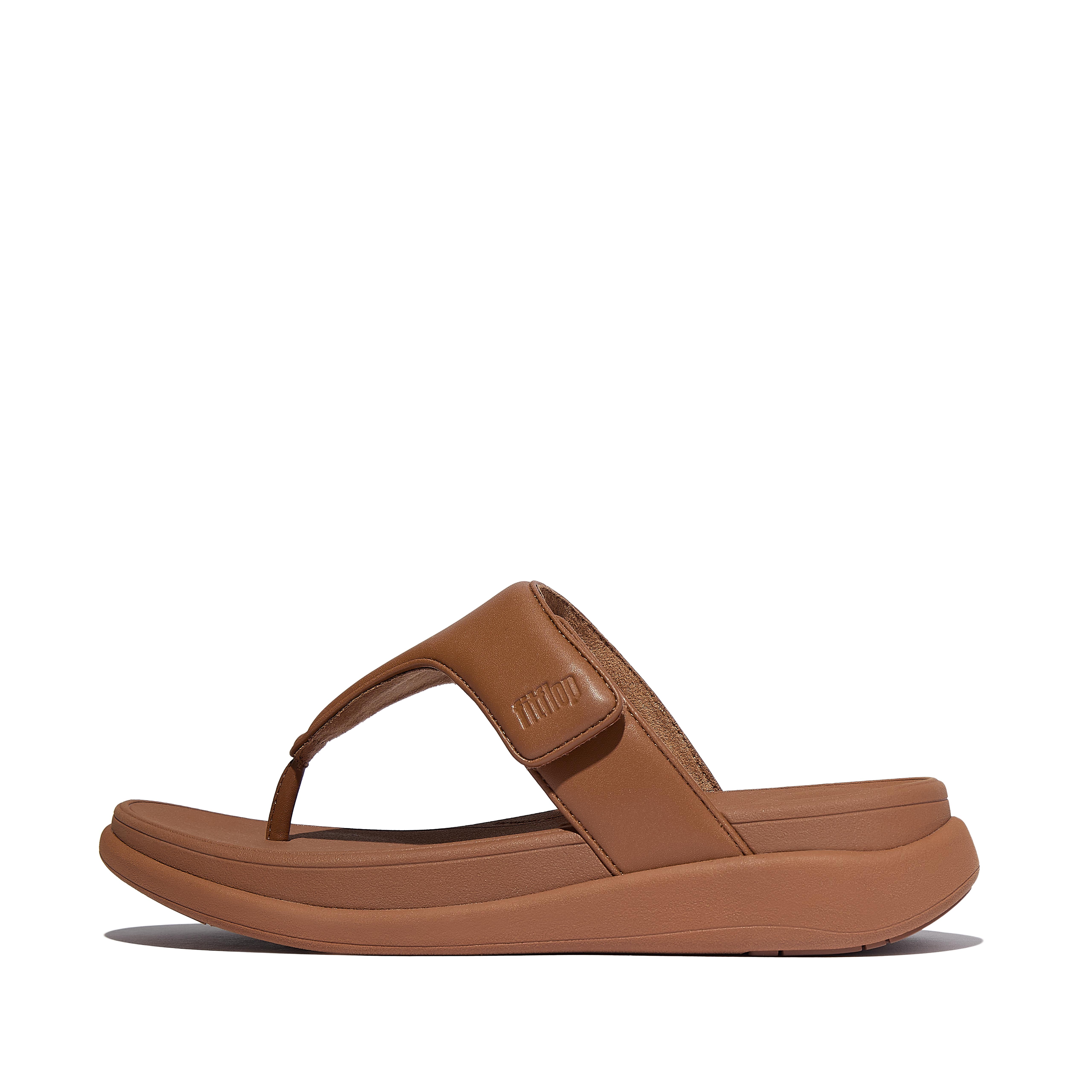 FitFlop F-MODE Go Adjustable Toe-Post Sandals - Deep tan