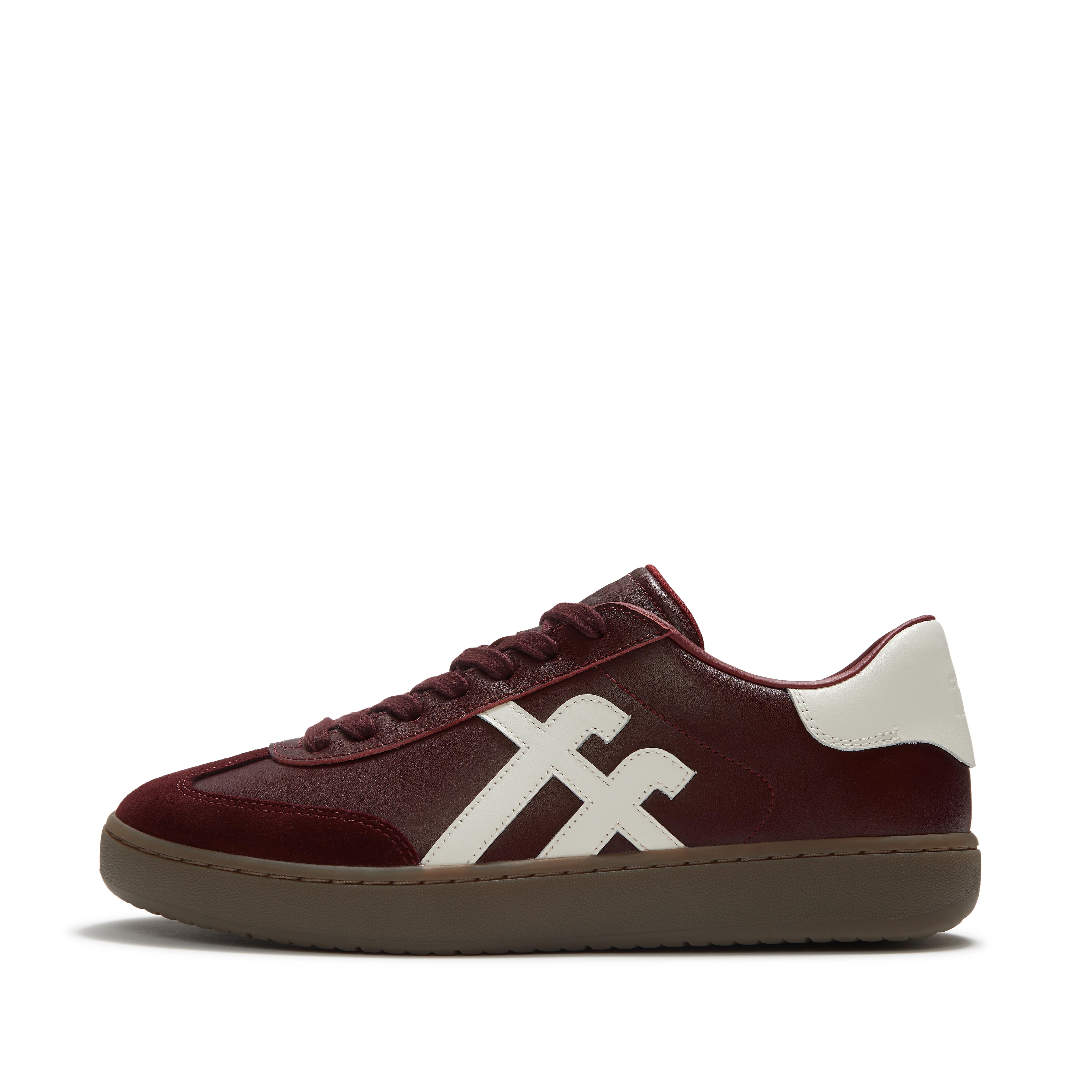 FitFlop THE DASH FF T-Toe Leather Sneakers - Merlot