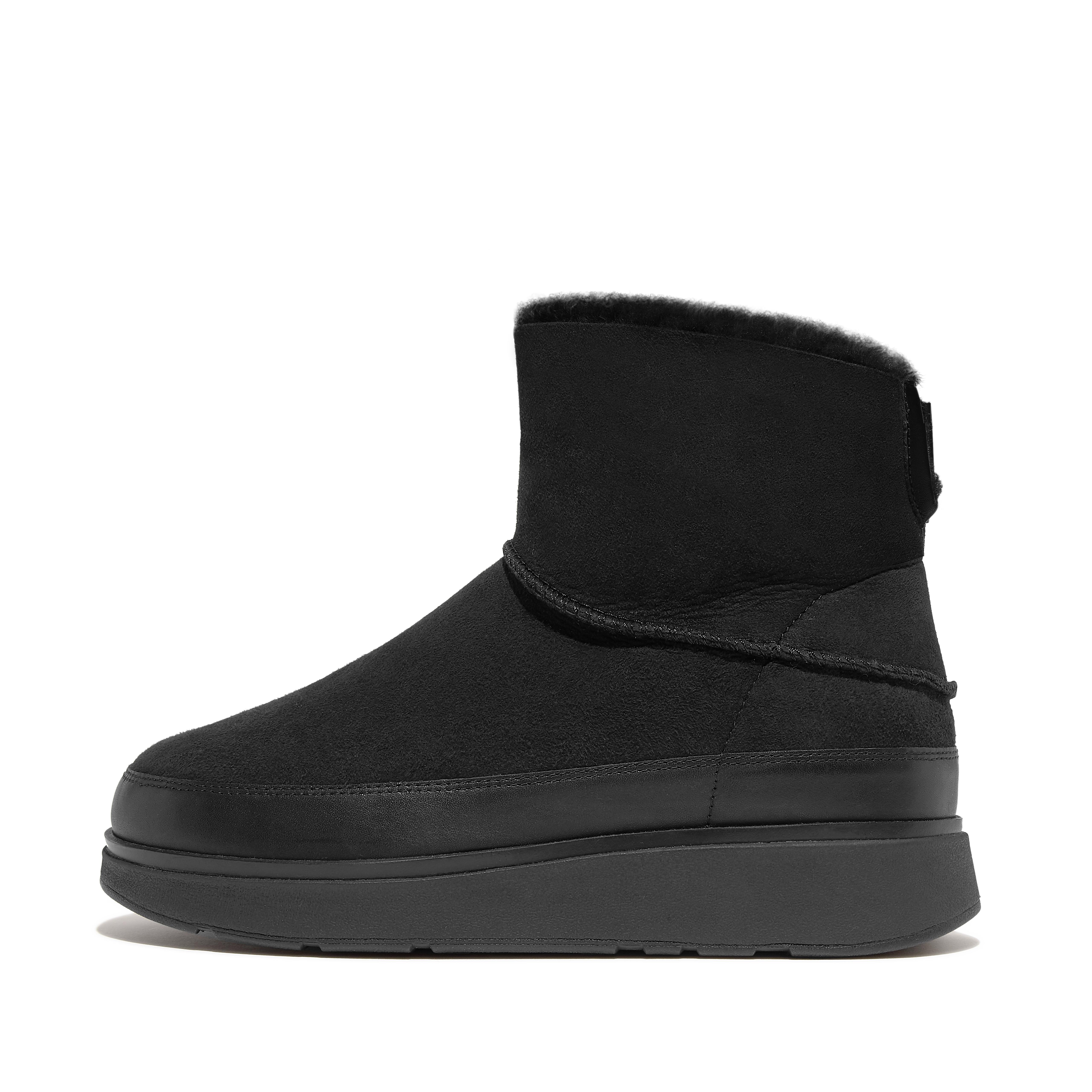 FitFlop GEN-FF Mini Double-Faced Shearling Boots - All Black