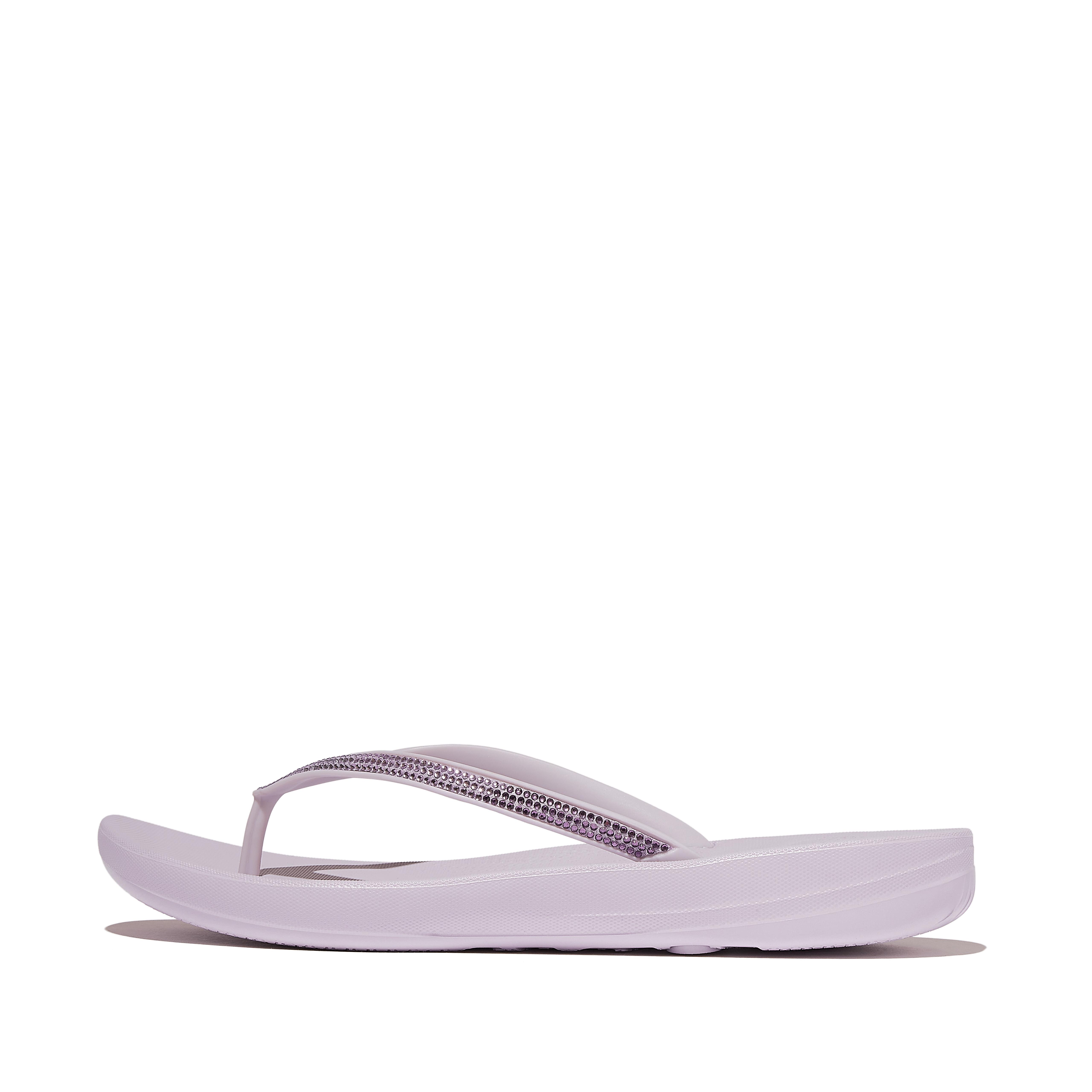 FitFlop IQUSHION Ombré-Sparkle Flip-Flops - Soft Lilac