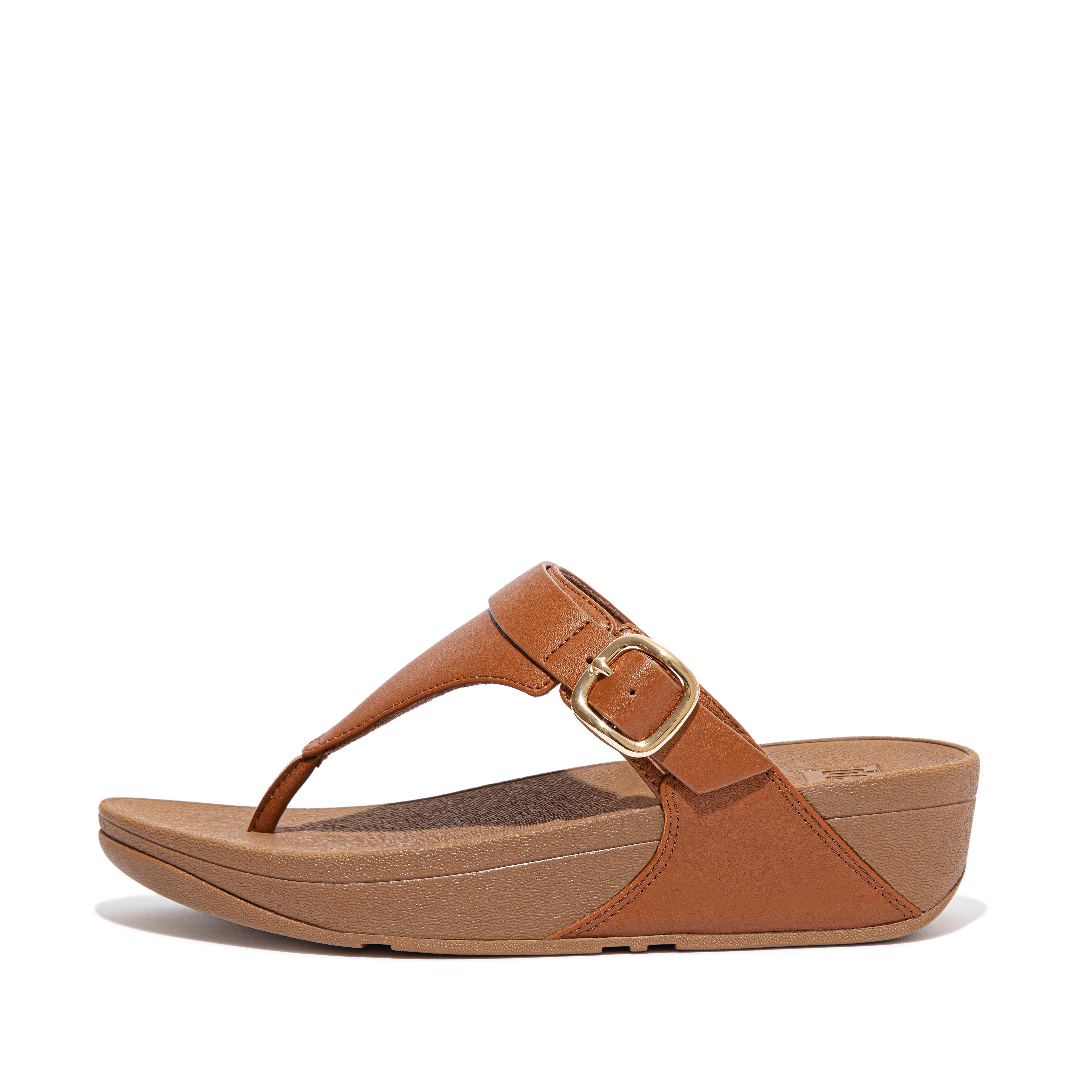 FitFlop LULU Adjustable Leather Toe-Post - Light Tan