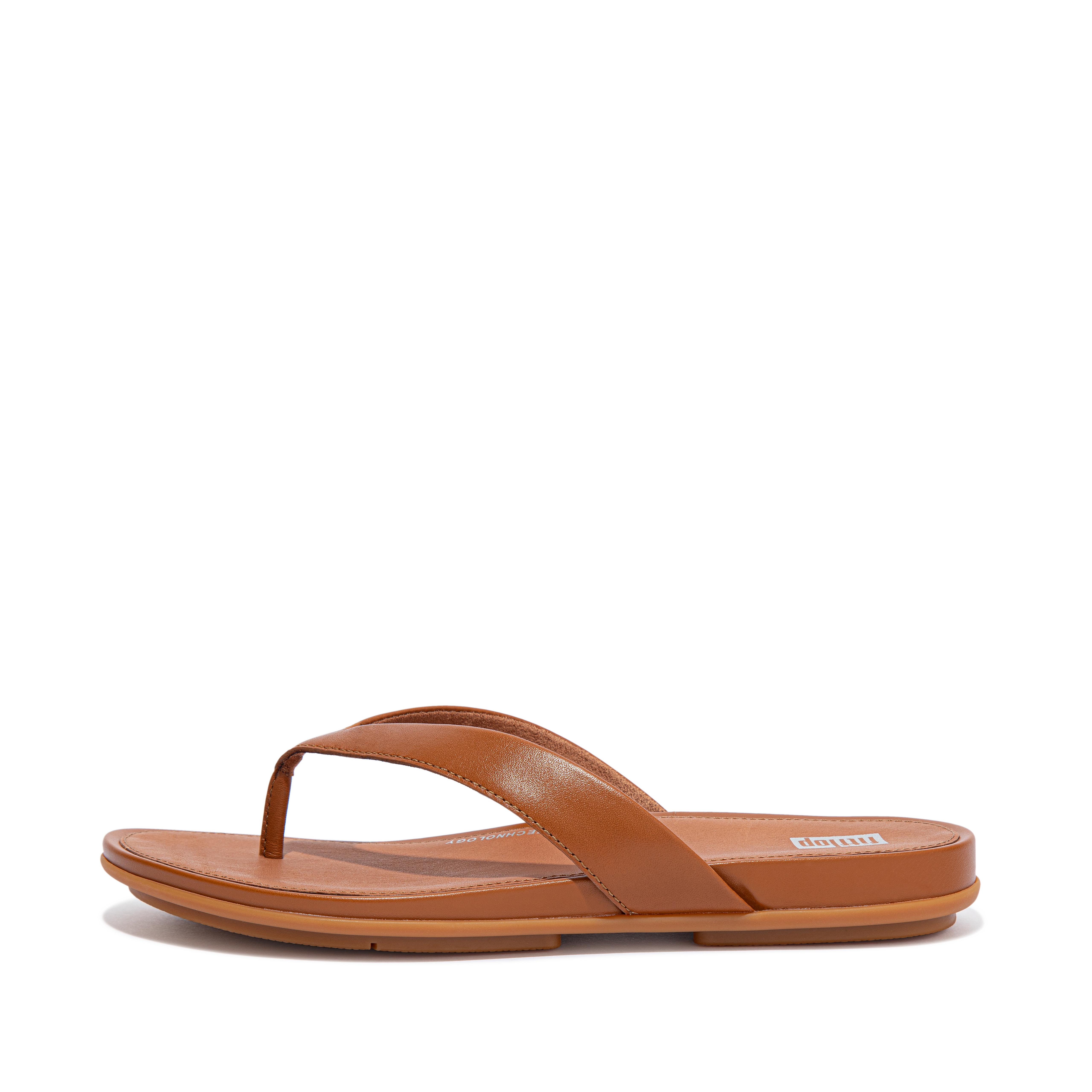 FitFlop GRACIE Leather Flip-Flops - Light Tan