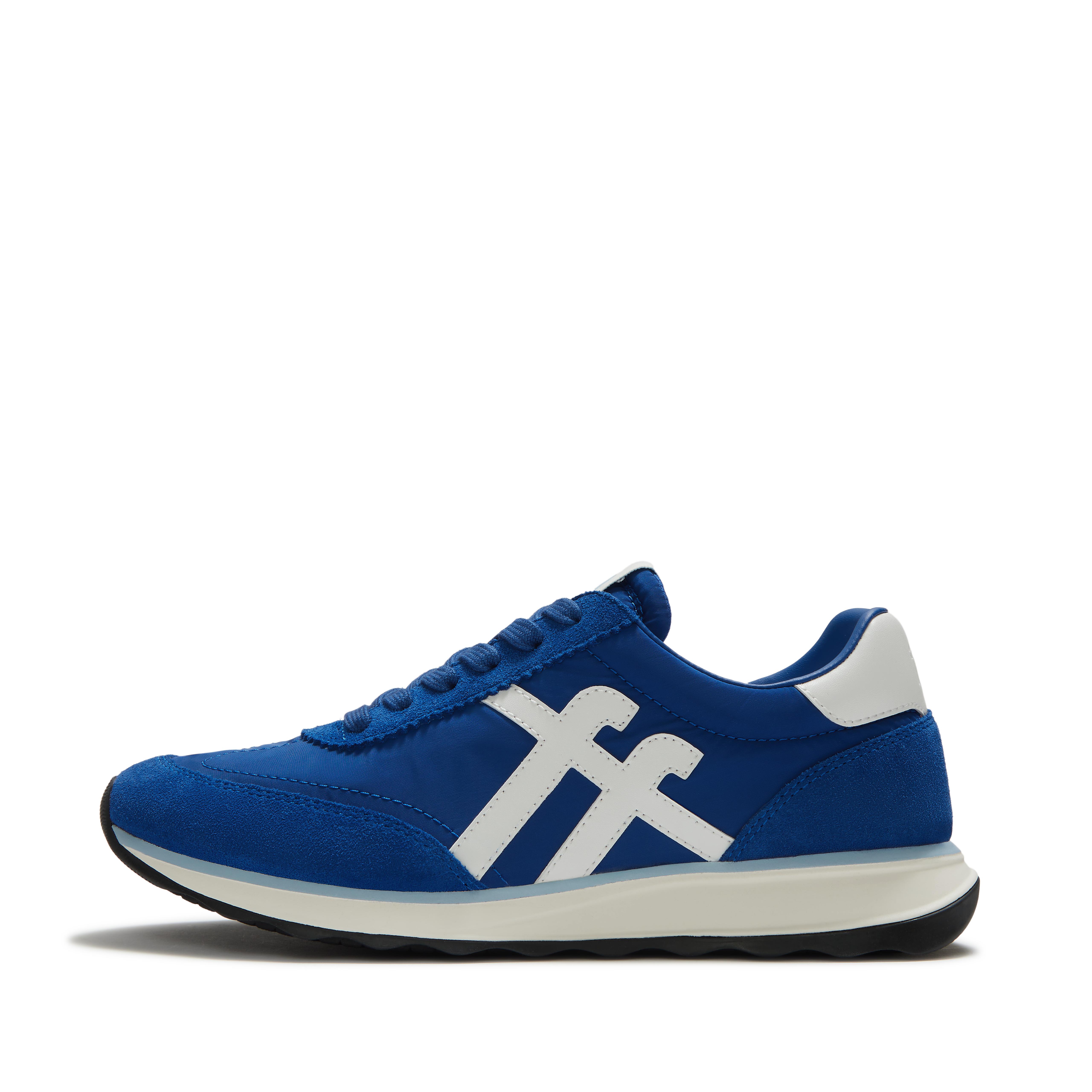 FitFlop RETRO-Q FF Fabric/Suede Sneakers - Blue