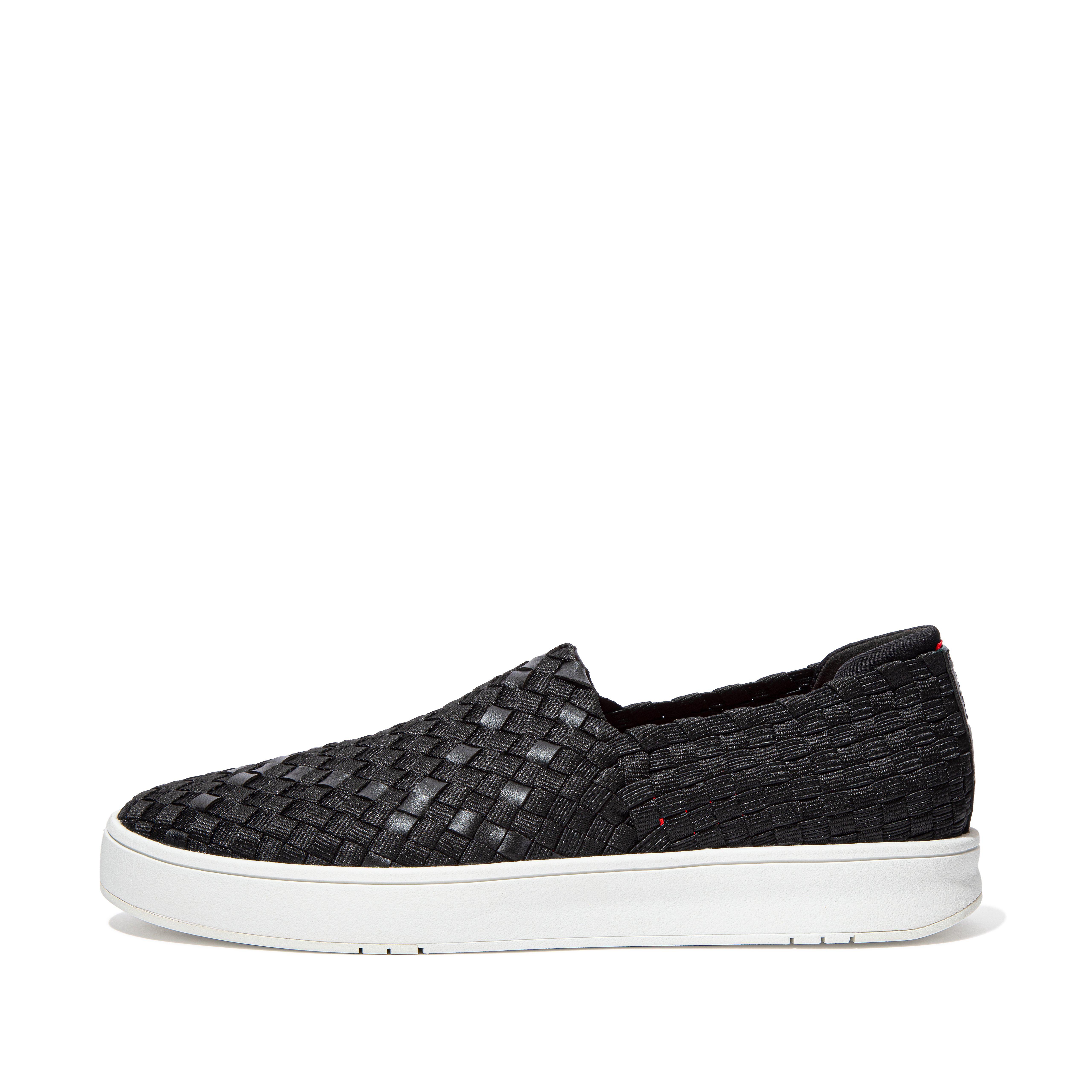 FitFlop RALLY X Mens Duo-Weave Slip-Ons - Black