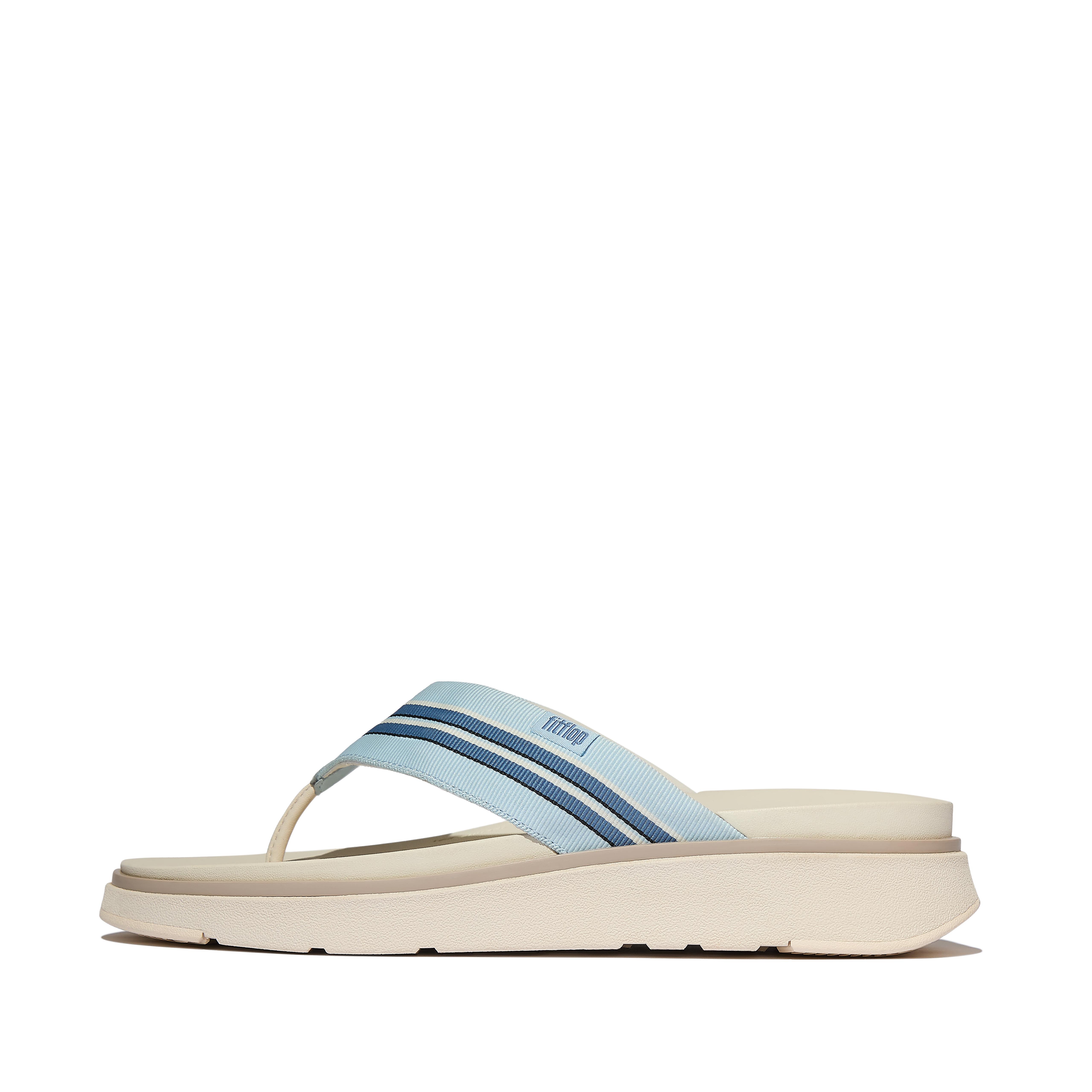 FitFlop GEN-FF Mens Stripy-Webbing Flip-Flops - Sky Blue