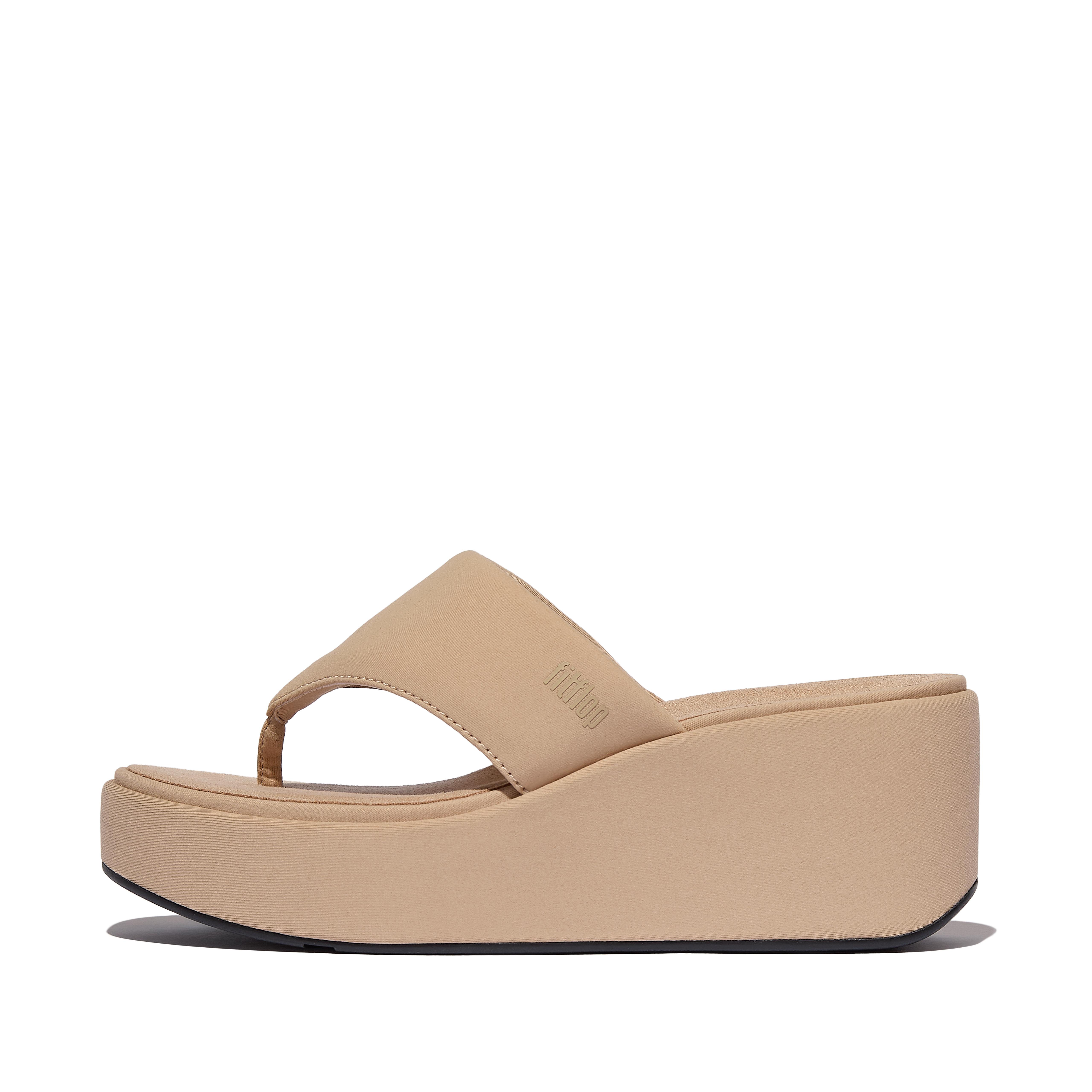 FitFlop PLATFFORMS Wedge Toe-Post Sandals - Classic Beige