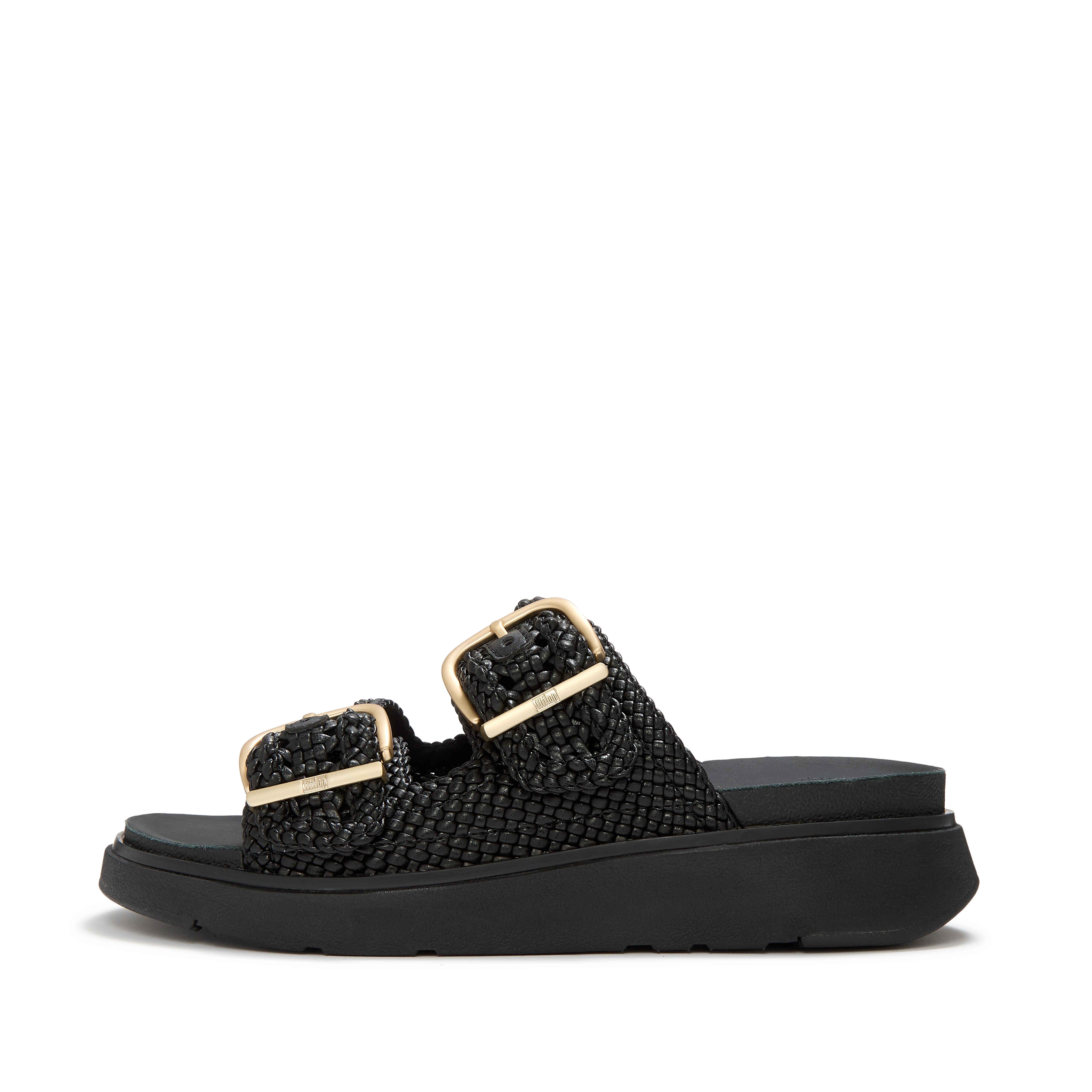 FitFlop GEN-FF Woven Two-Bar Slides - Black