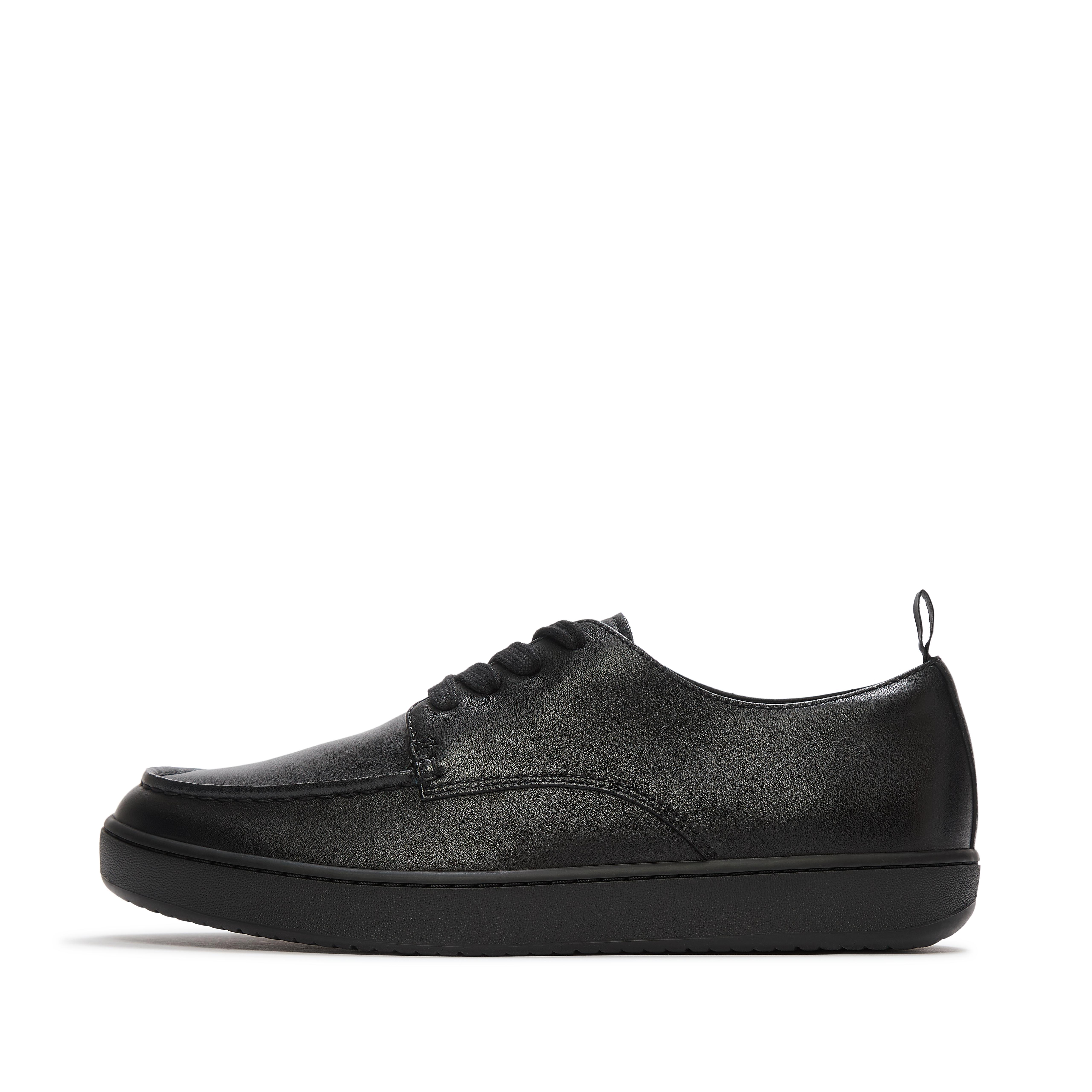FitFlop CRAFT-Q Mens Leather Moc Derby Shoes - All Black