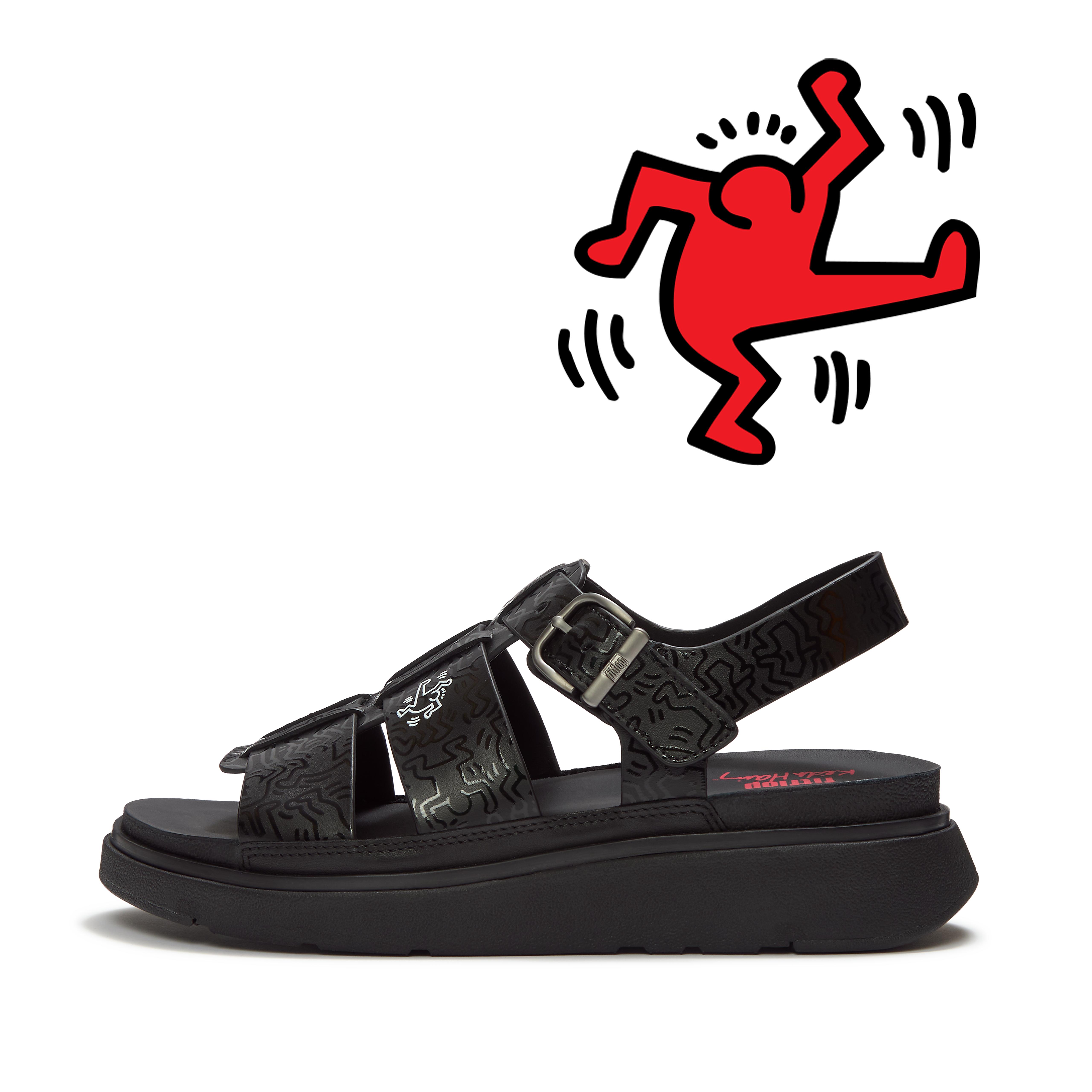 FitFlop GEN-FF | KEITH HARING Fisherman Sandals - Black